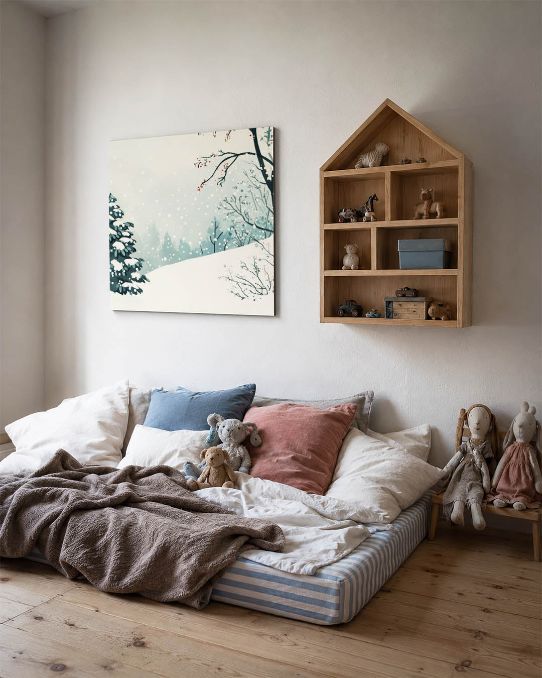 Winterlandschap met sneeuw Kunstwerk