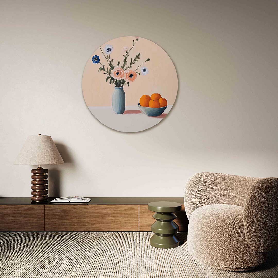 Bloemen en fruit Muurcirkel