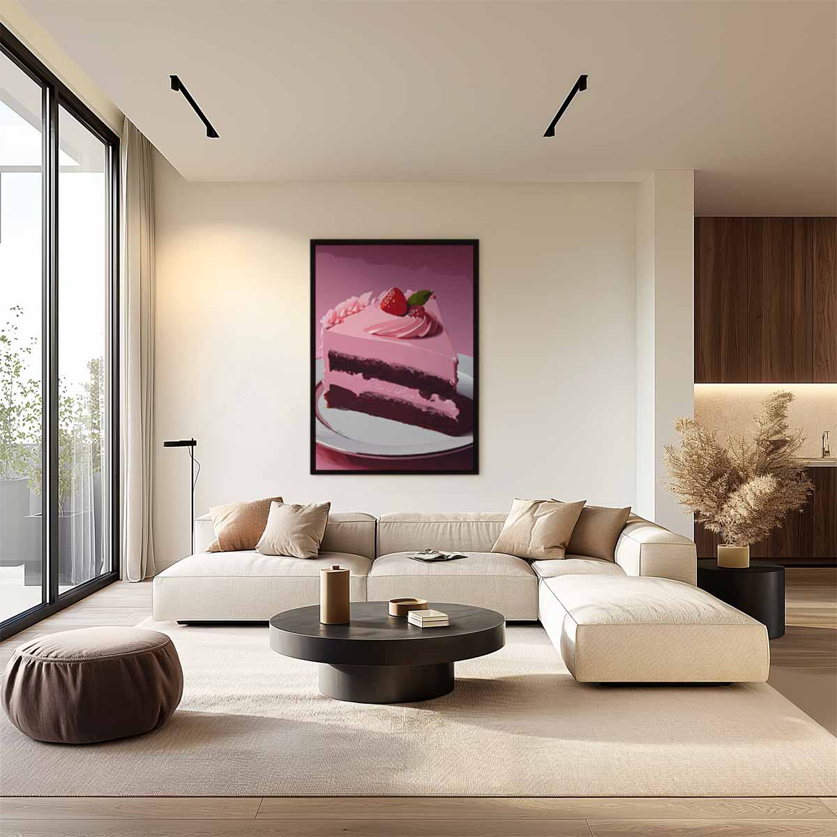 Verrukkelijke Aardbeientaart Print Kunstwerk-canvas-dibond-plexiglas-wanddecoratie-WallArtistic