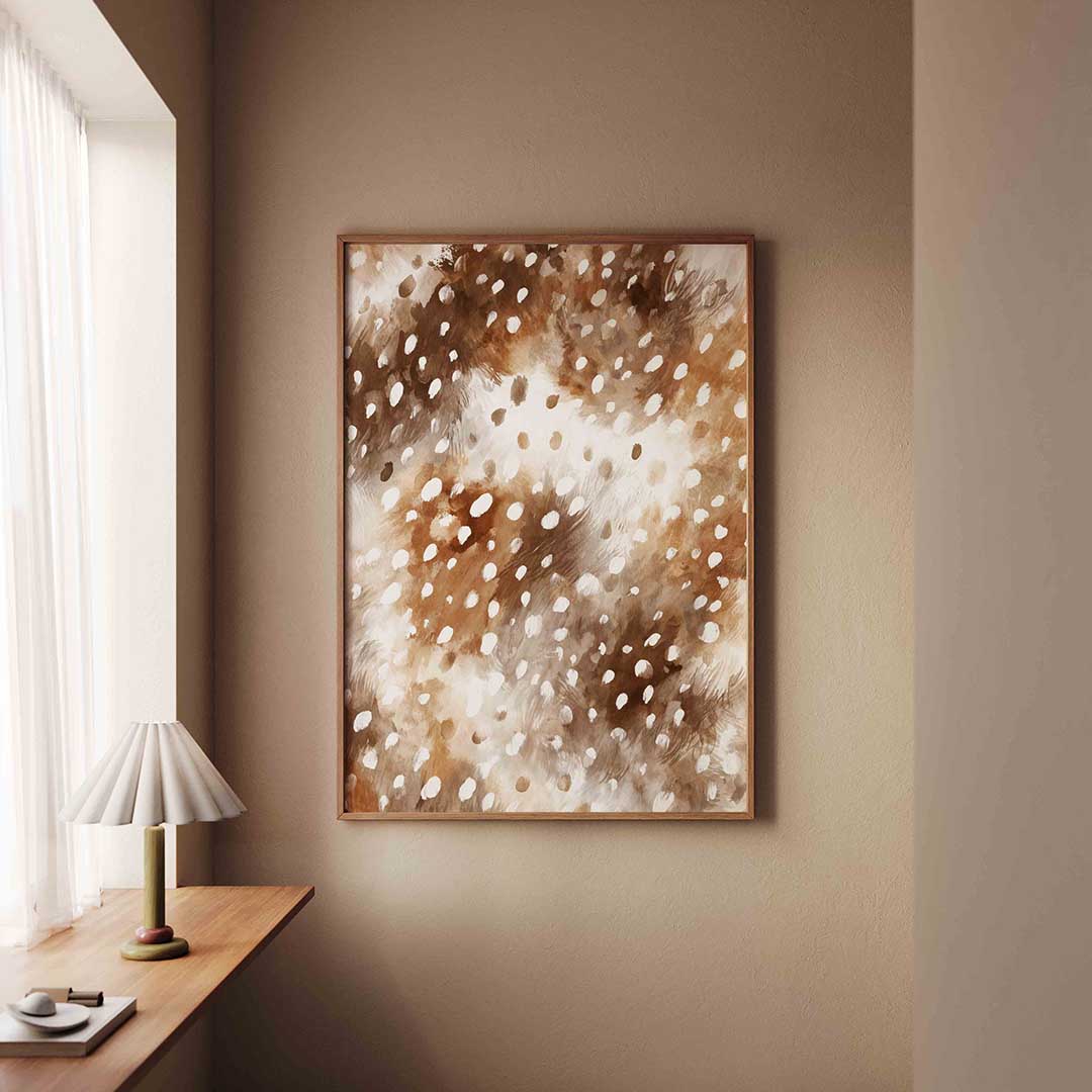 Bruine vlekken en stippen Poster