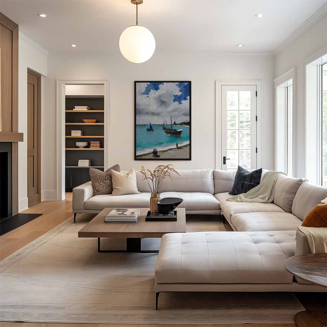 Zomerzeilen aan de Kust Kunstwerk-canvas-dibond-plexiglas-wanddecoratie-WallArtistic