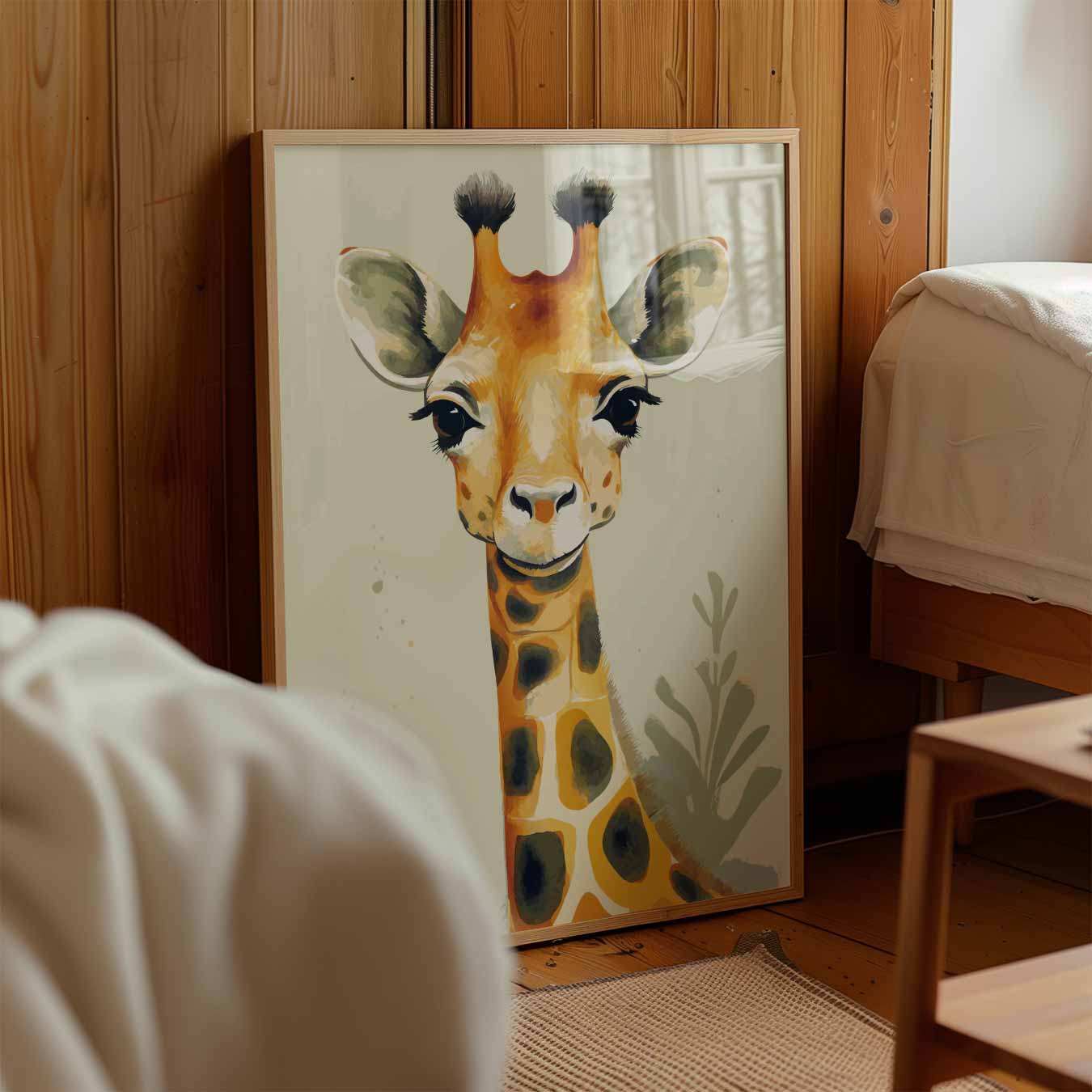 Vrolijke Giraffe Kunstposter-WallArtistic