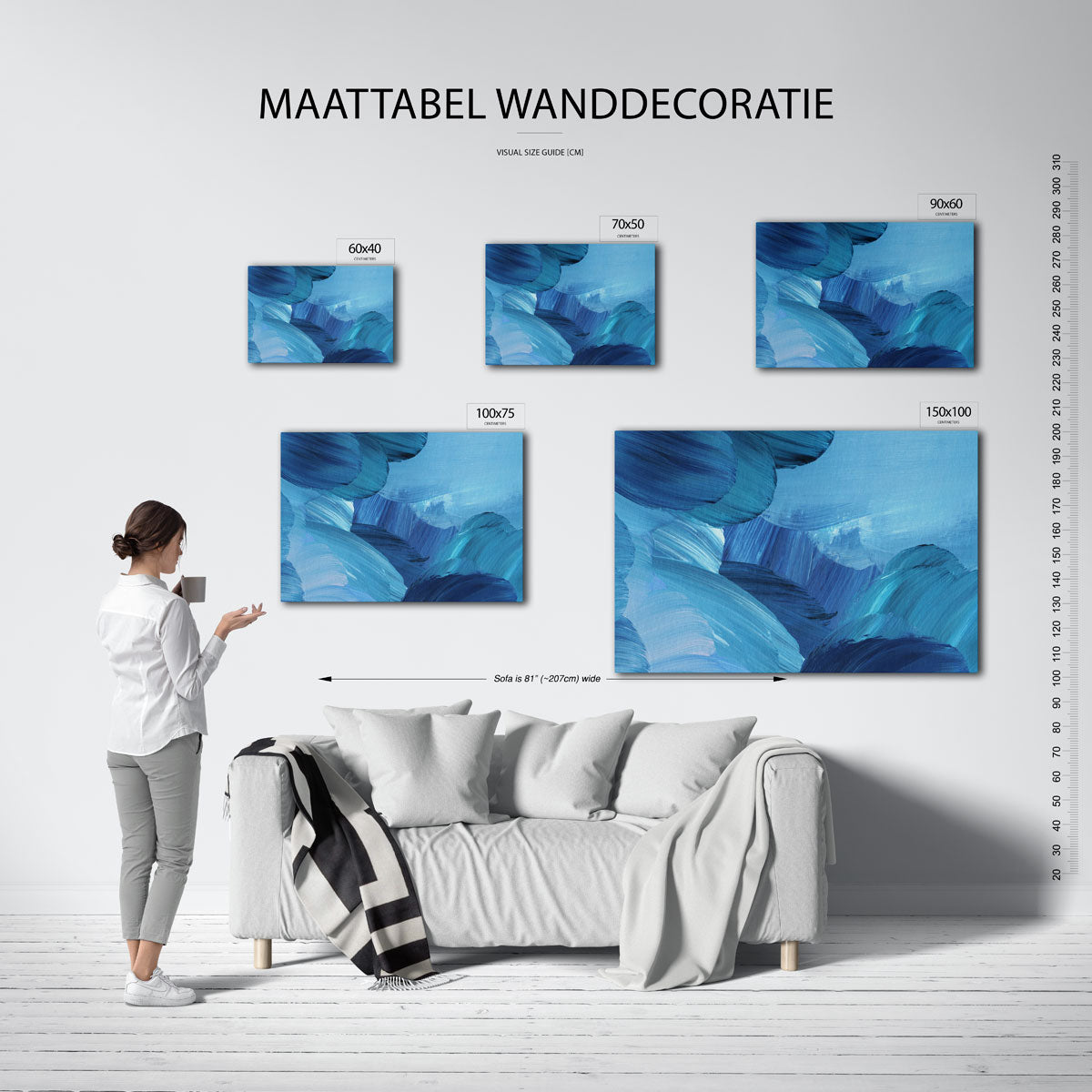 Blauwe vormen Kunstwerk