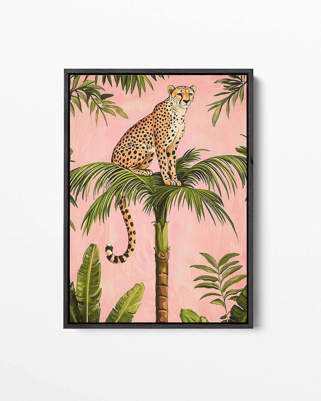Luipaard op palm Kunstwerk