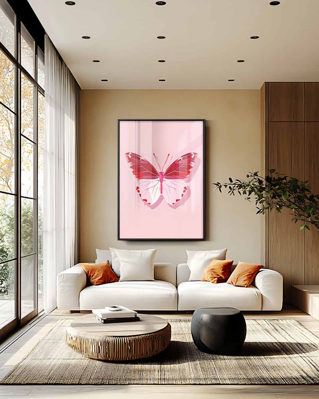 Vlinder Elegantie Kunstwerk-canvas-dibond-plexiglas-wanddecoratie-WallArtistic