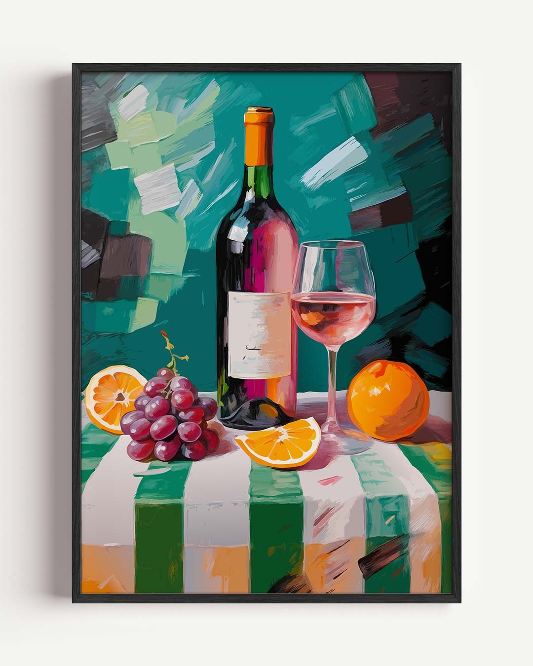 Stijlvolle Wijn en Vruchten Poster-WallArtistic