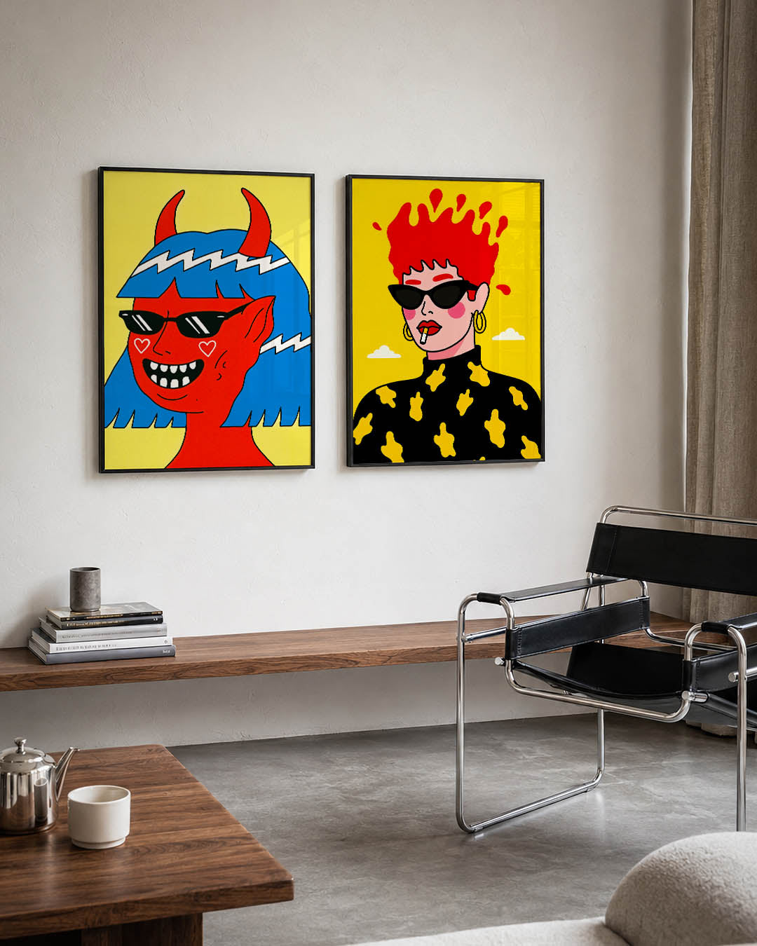 Kleurrijke figuur Posterset