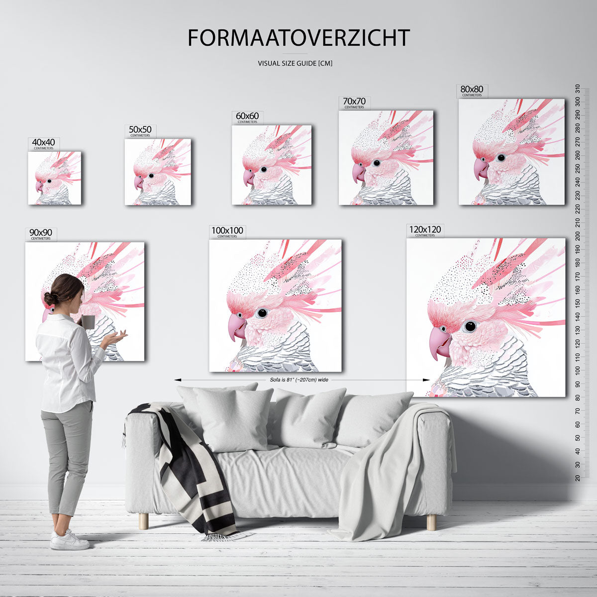 Roze vogel Poster
