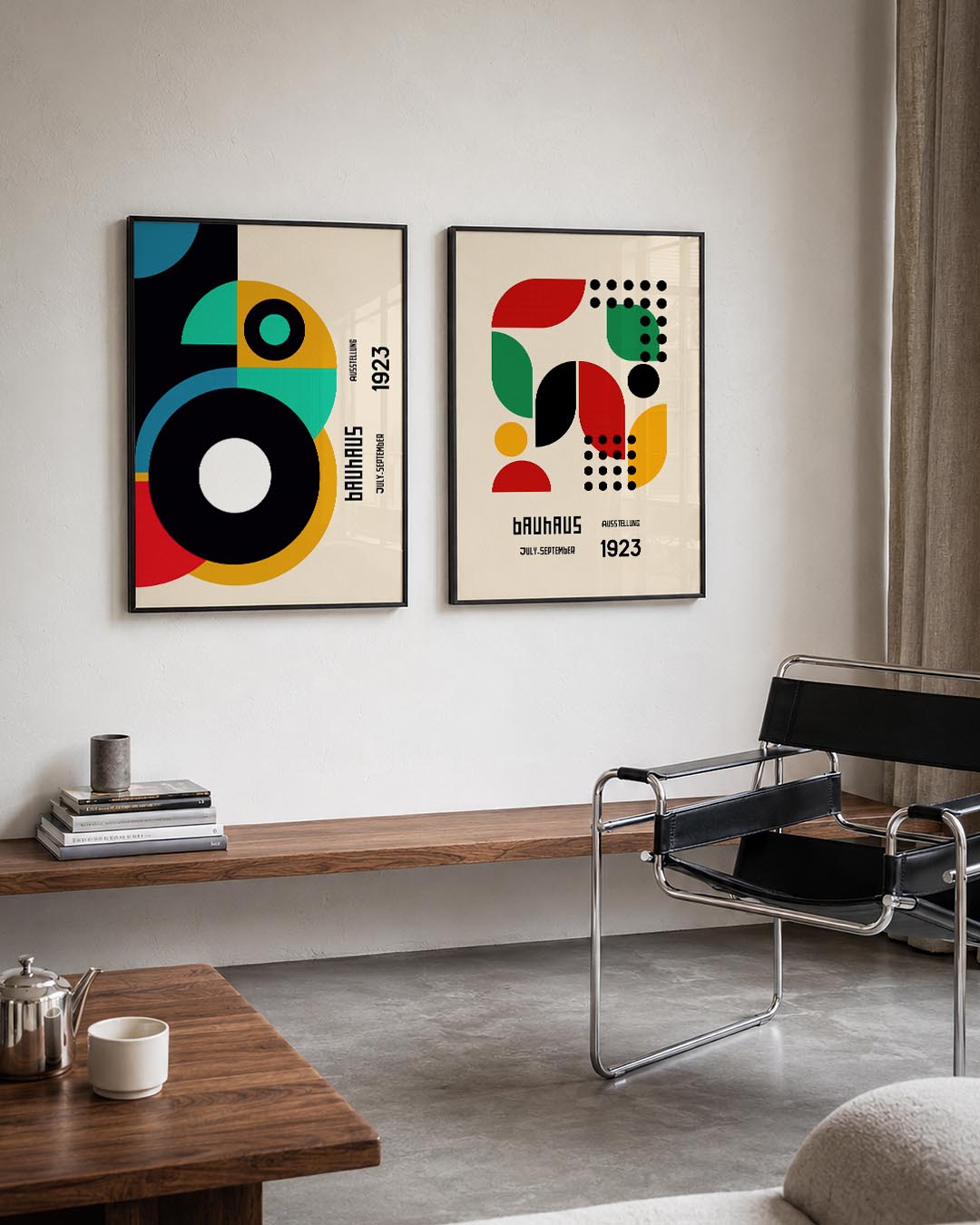 Kleurrijke cirkelcompositie Posterset