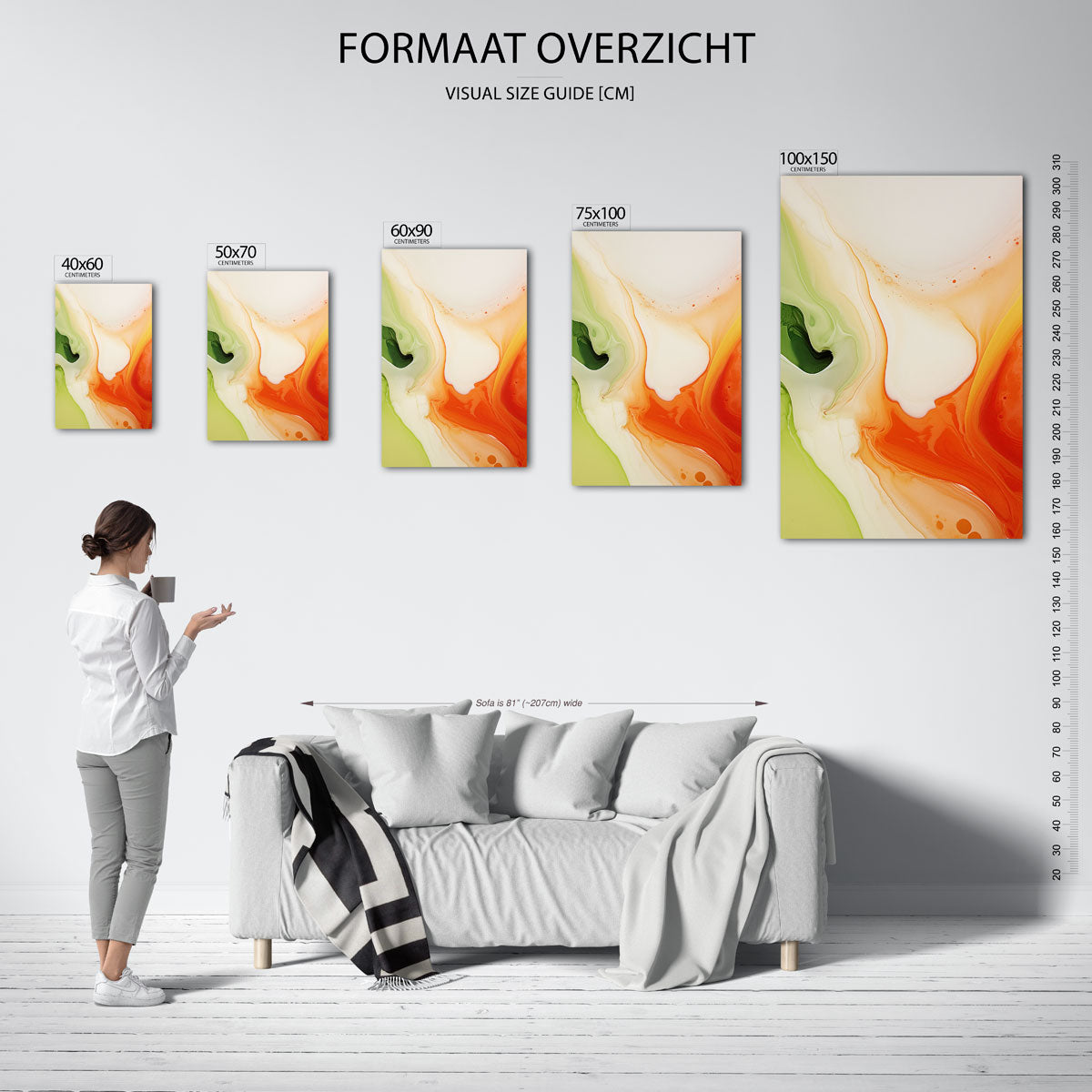 Vloeiende kleurencompositie Kunstwerk