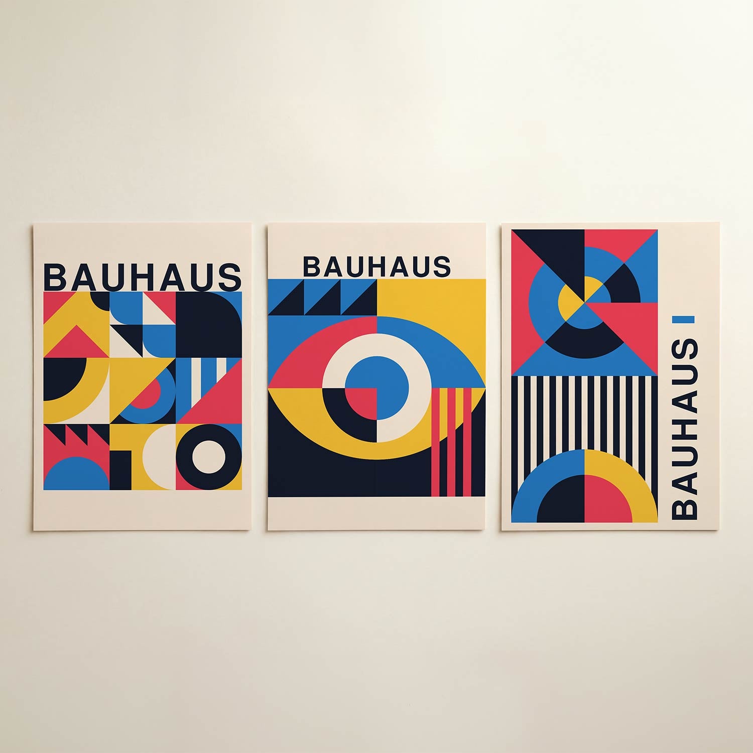 Kleurrijke vlakverdeling Posterset