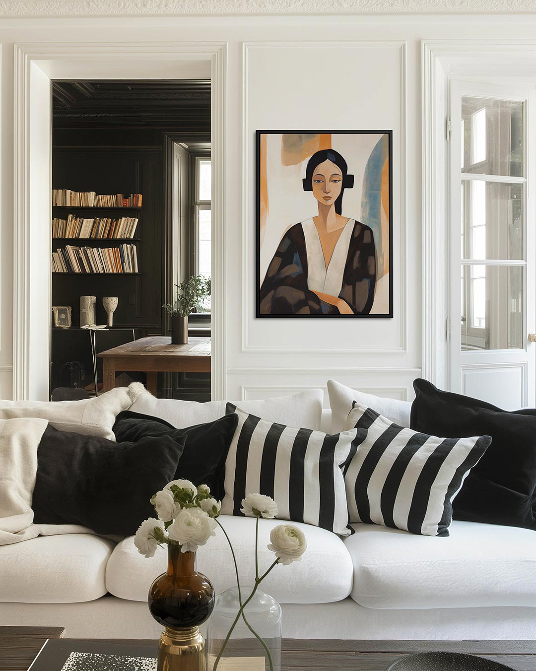 Gestileerd portret vrouw Kunstwerk