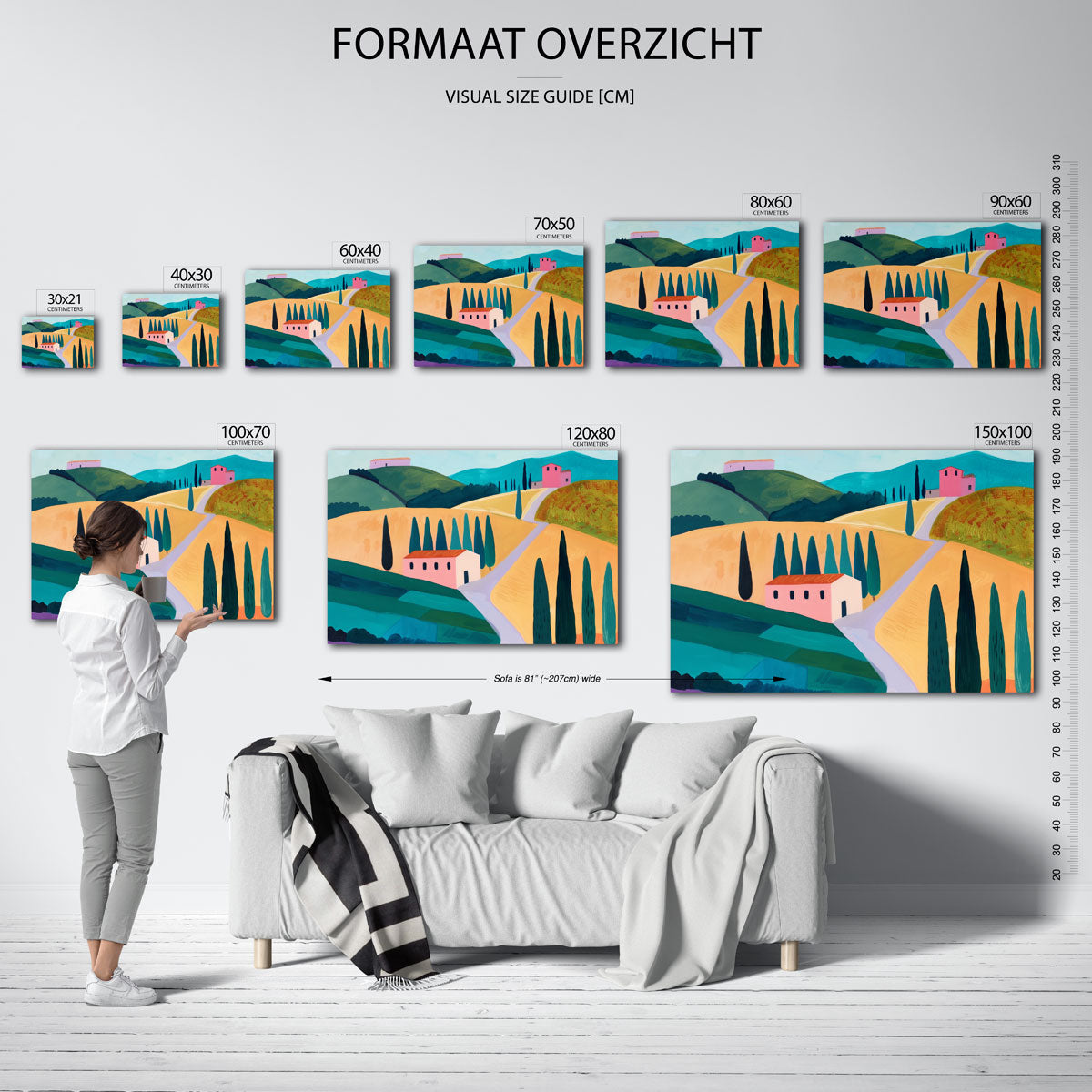 Landschap met cipressen Poster