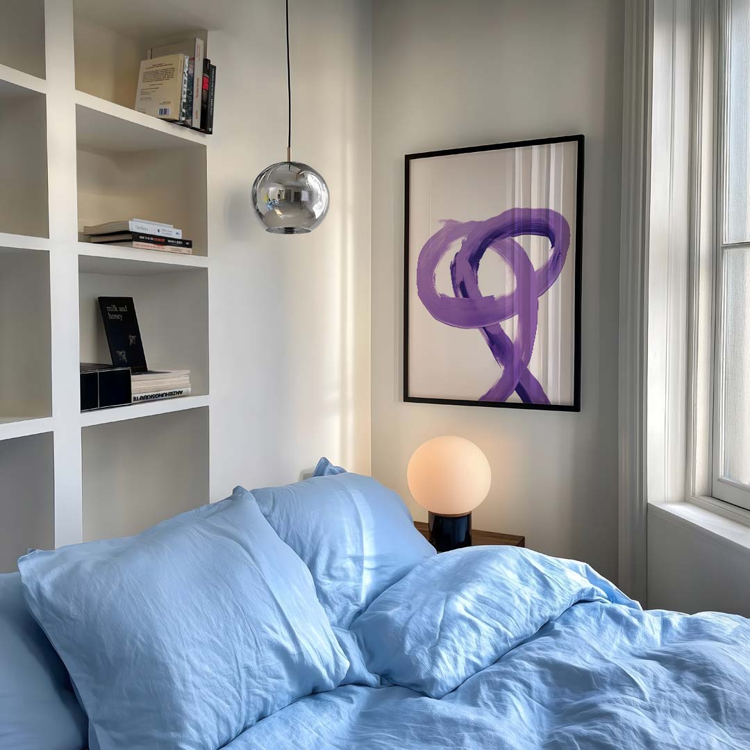 Moderne Lijnkunst Paars Poster-WallArtistic