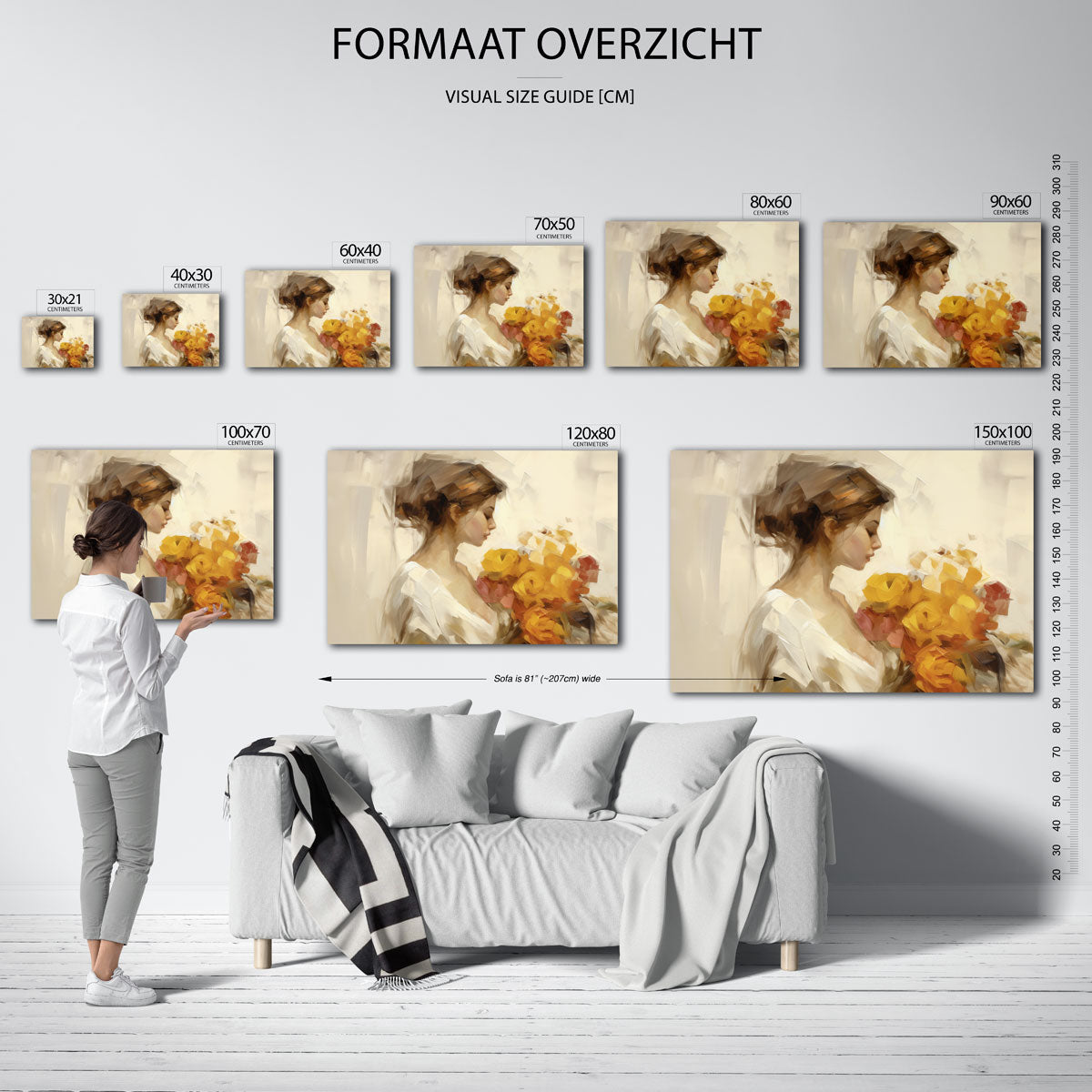 Vrouw met bloemen Poster