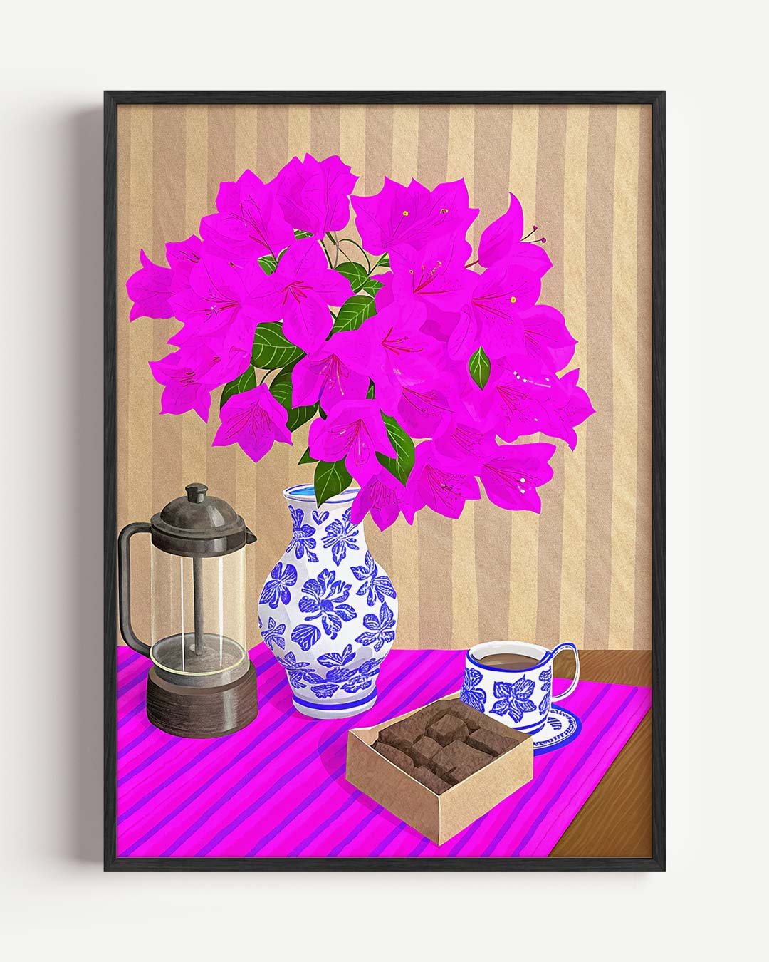 Bloemen en Koffie Poster-WallArtistic
