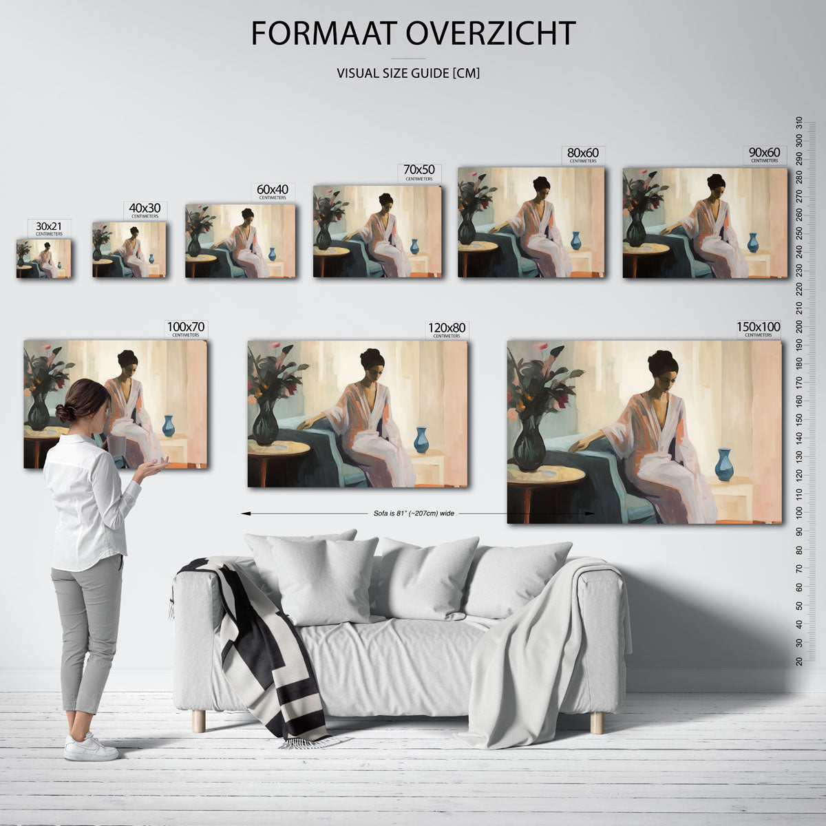 Vrouw in kamer Poster