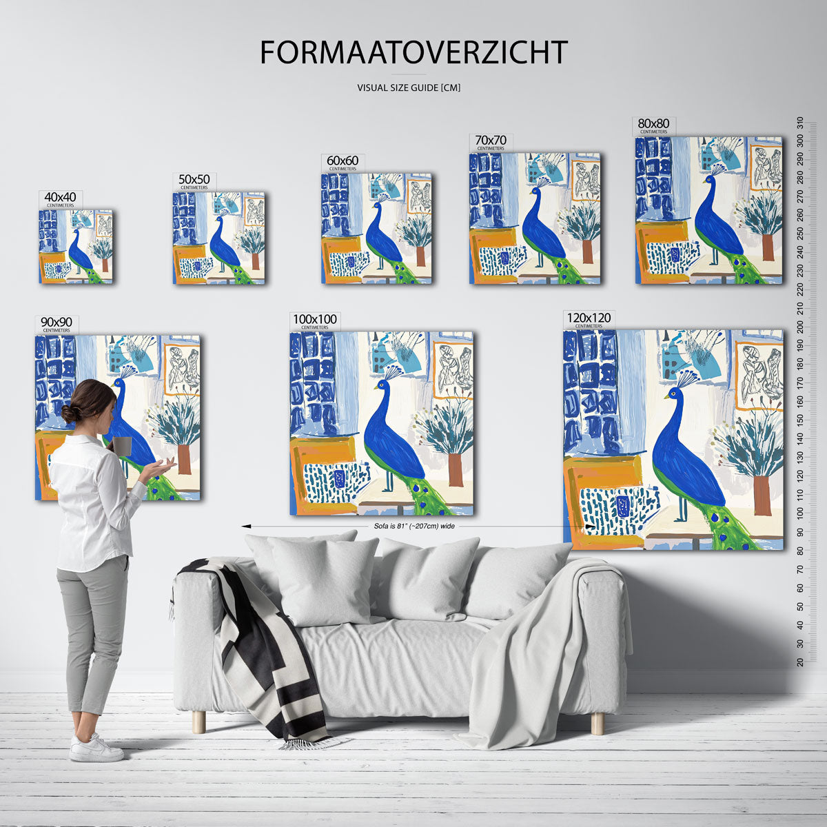 Pauw met blauwe accenten Poster