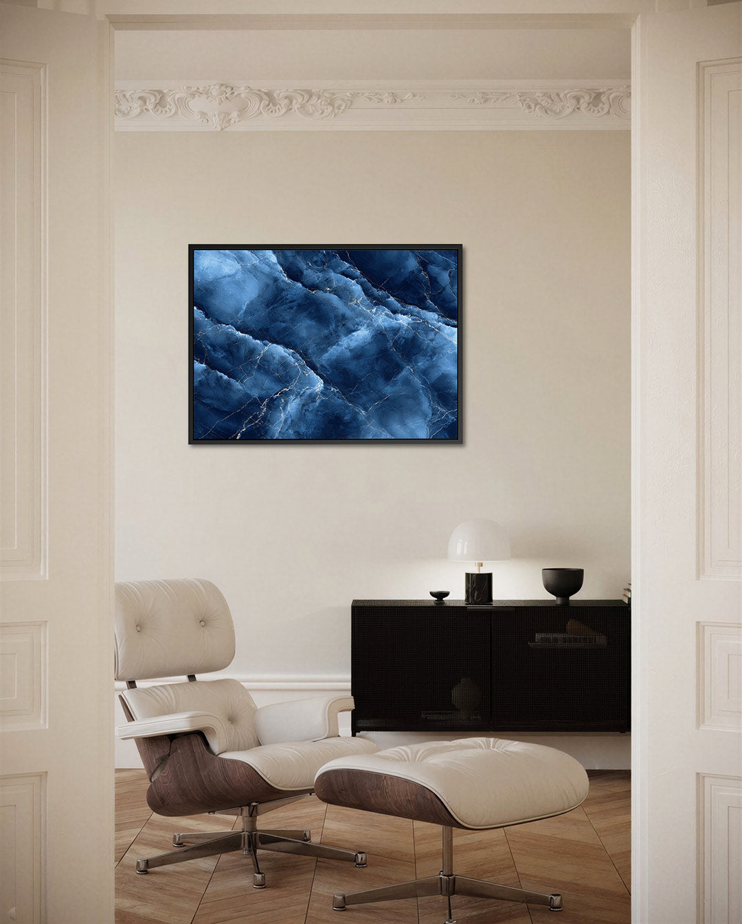 Marmer blauwe patronen Kunstwerk