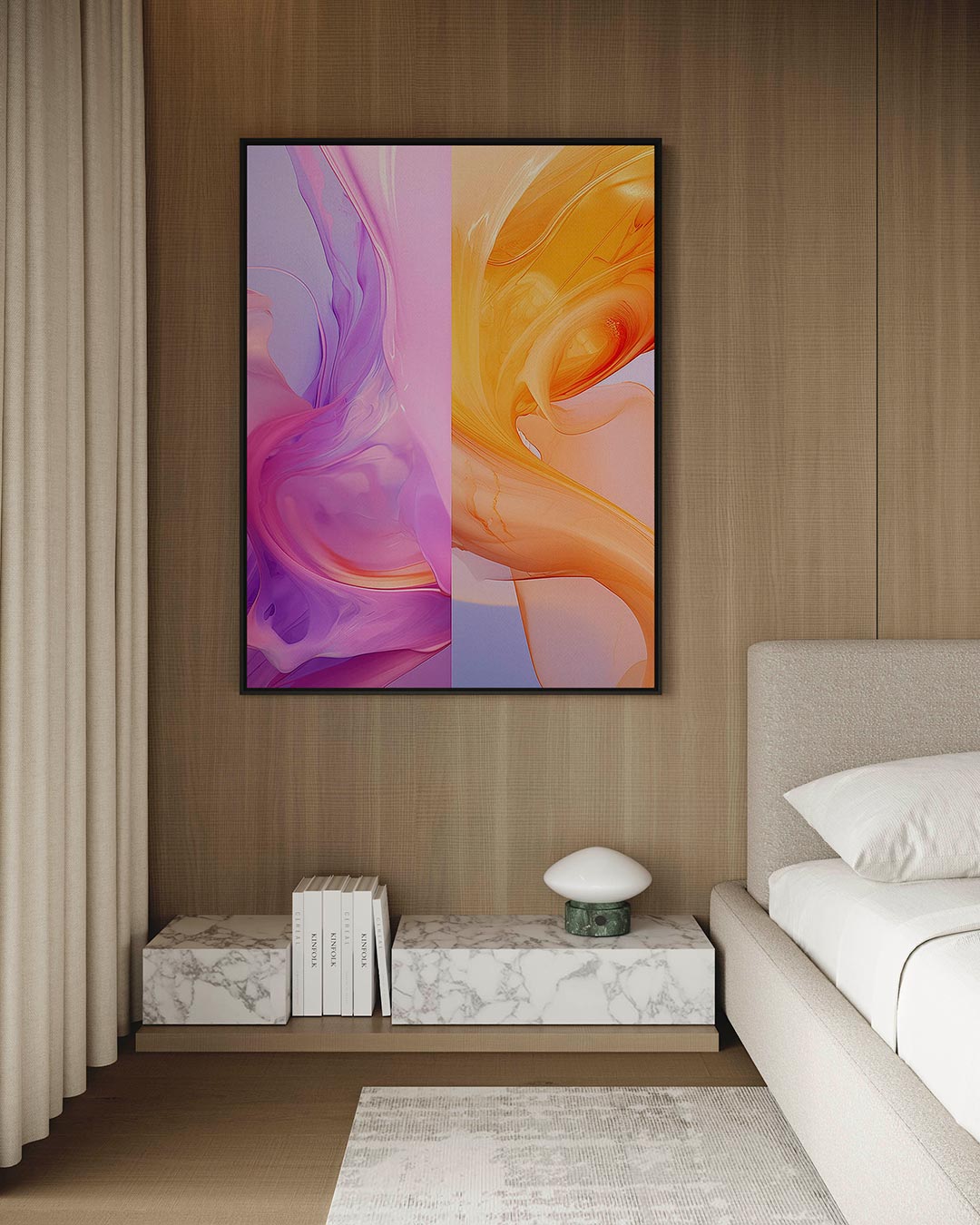 Vloeiende kleurencompositie Kunstwerk