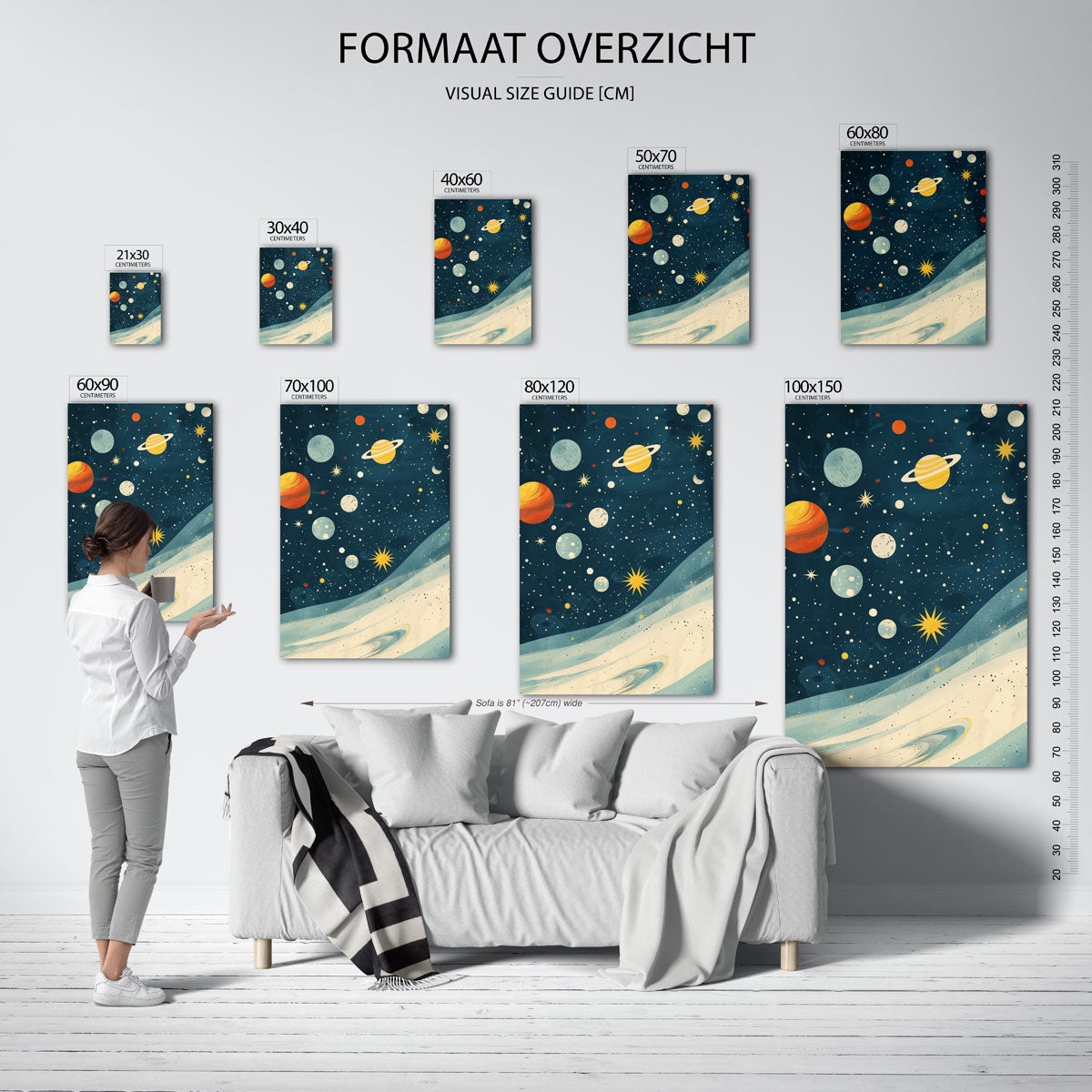 Planeten en sterren Poster