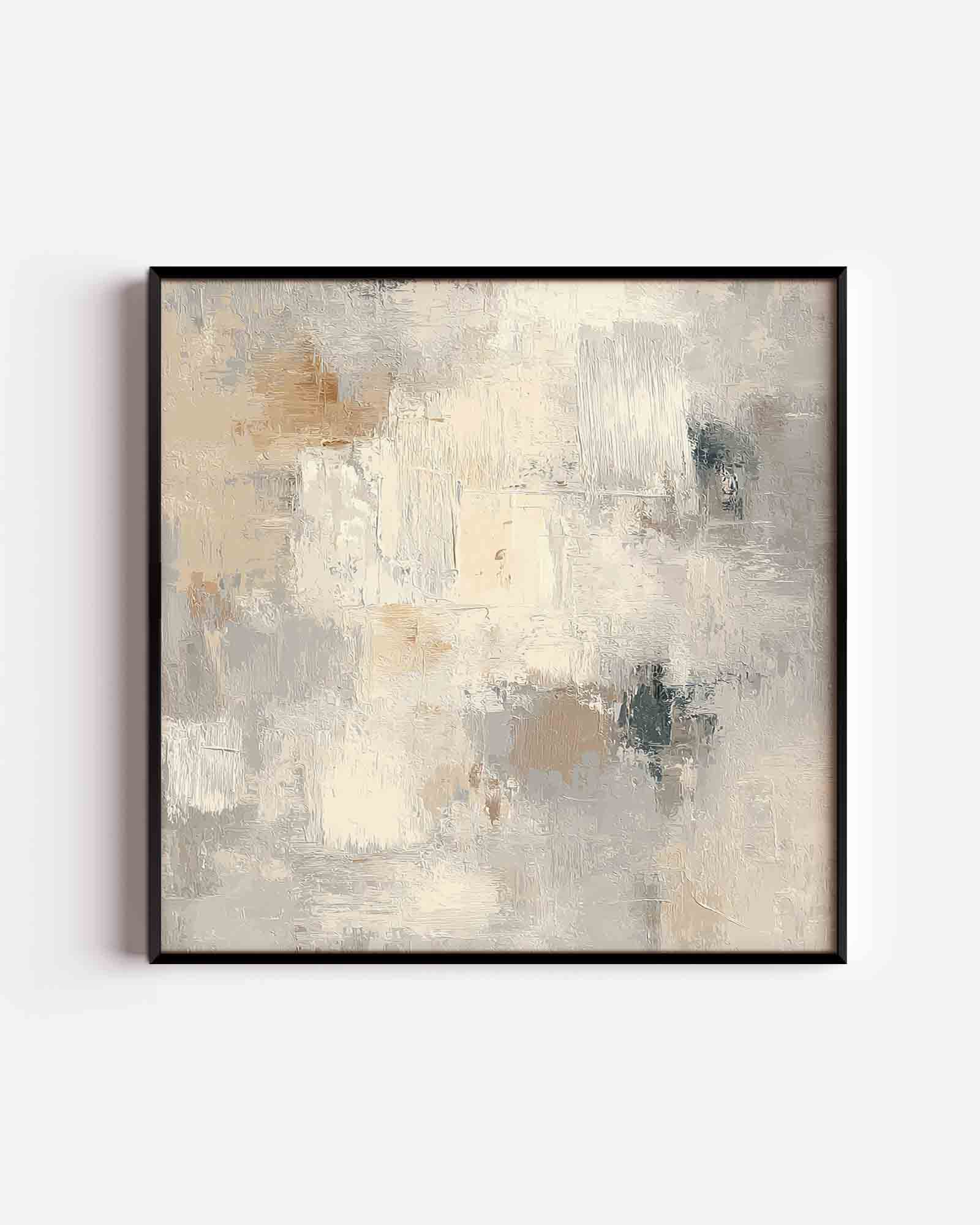 Abstracte beige en grijze Poster