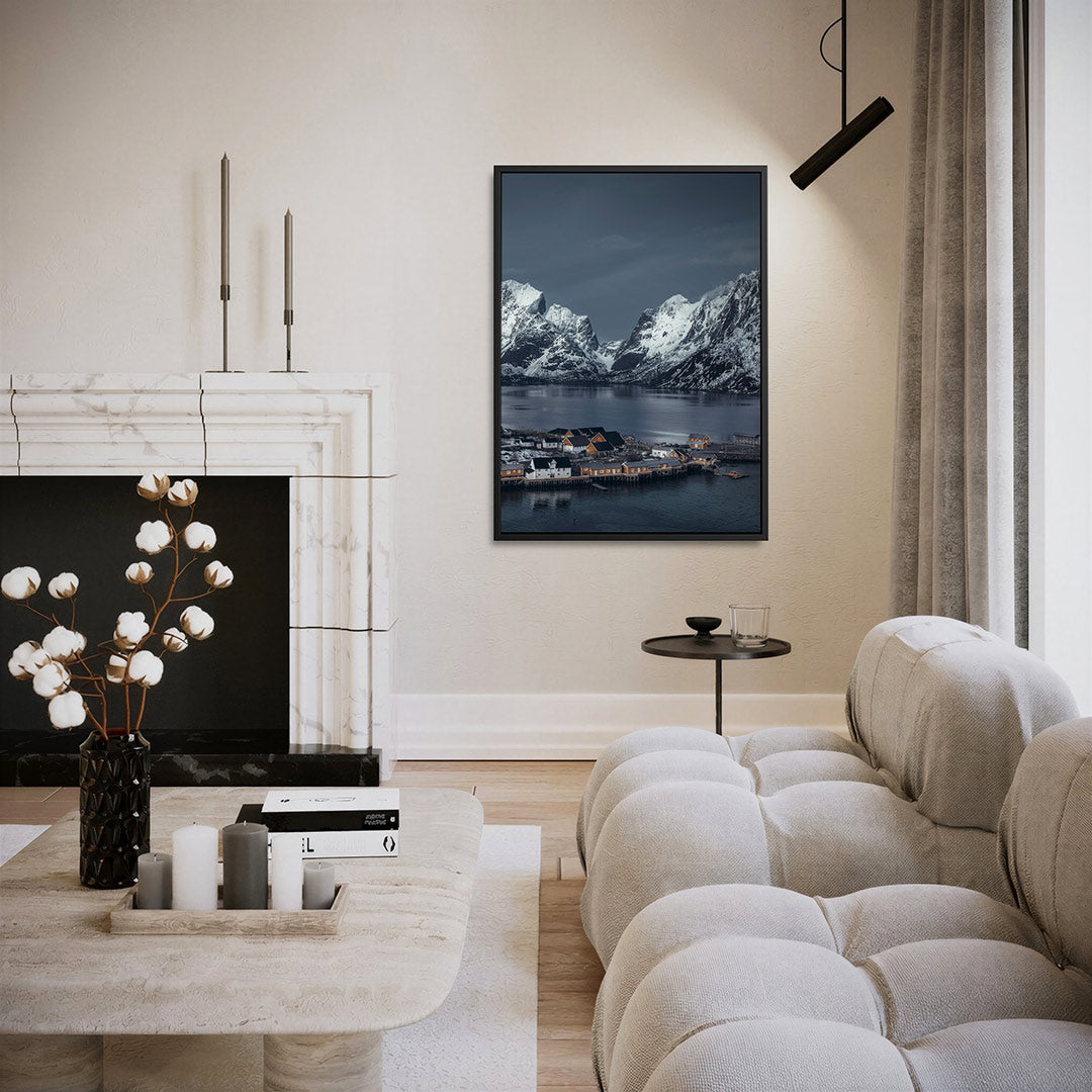 Berglandschap met huisjes Kunstwerk