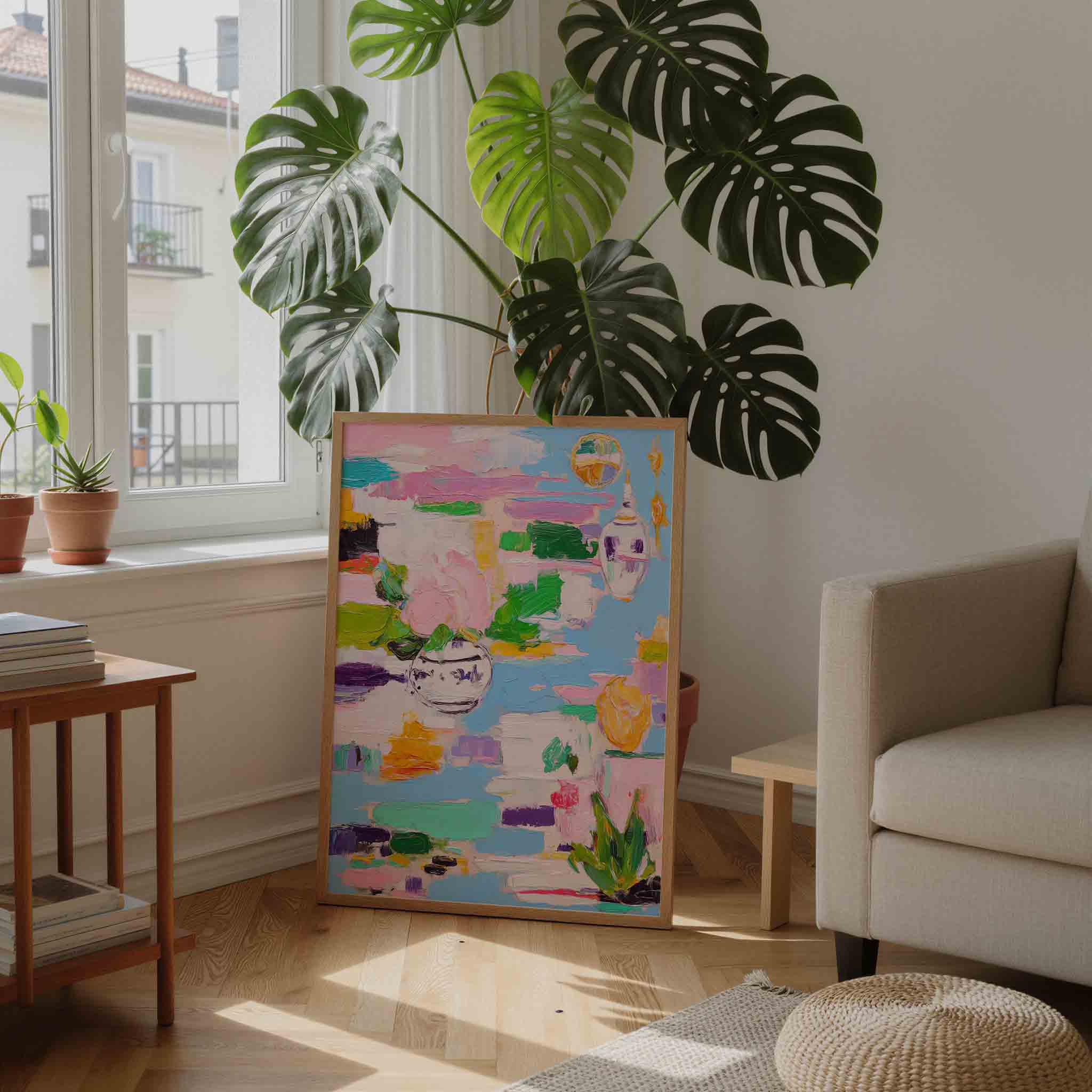 Bloem en vaas Poster