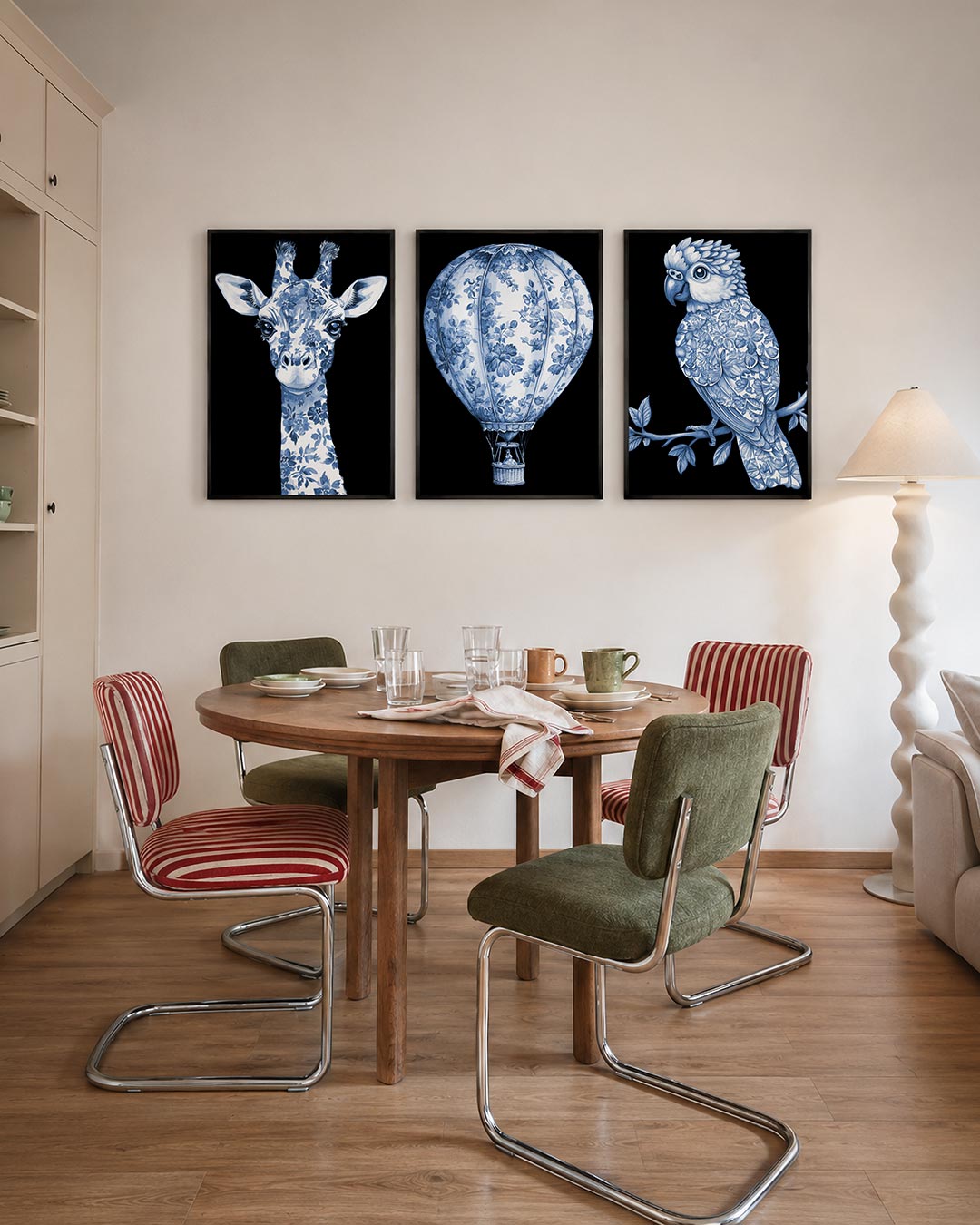 Floral giraffe Posterset