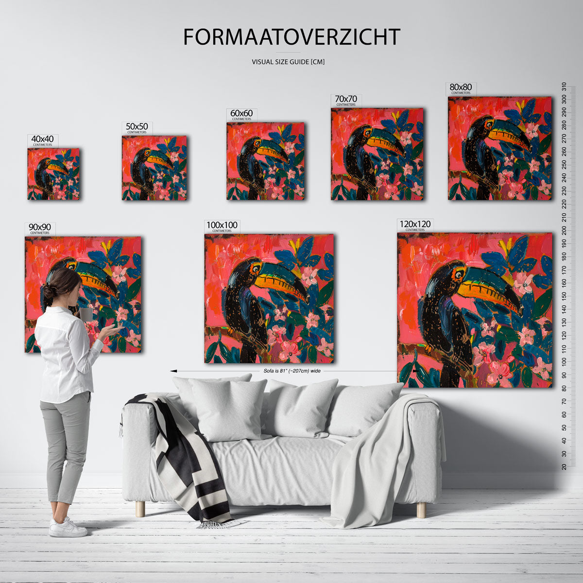 Toekan en bloemen Poster