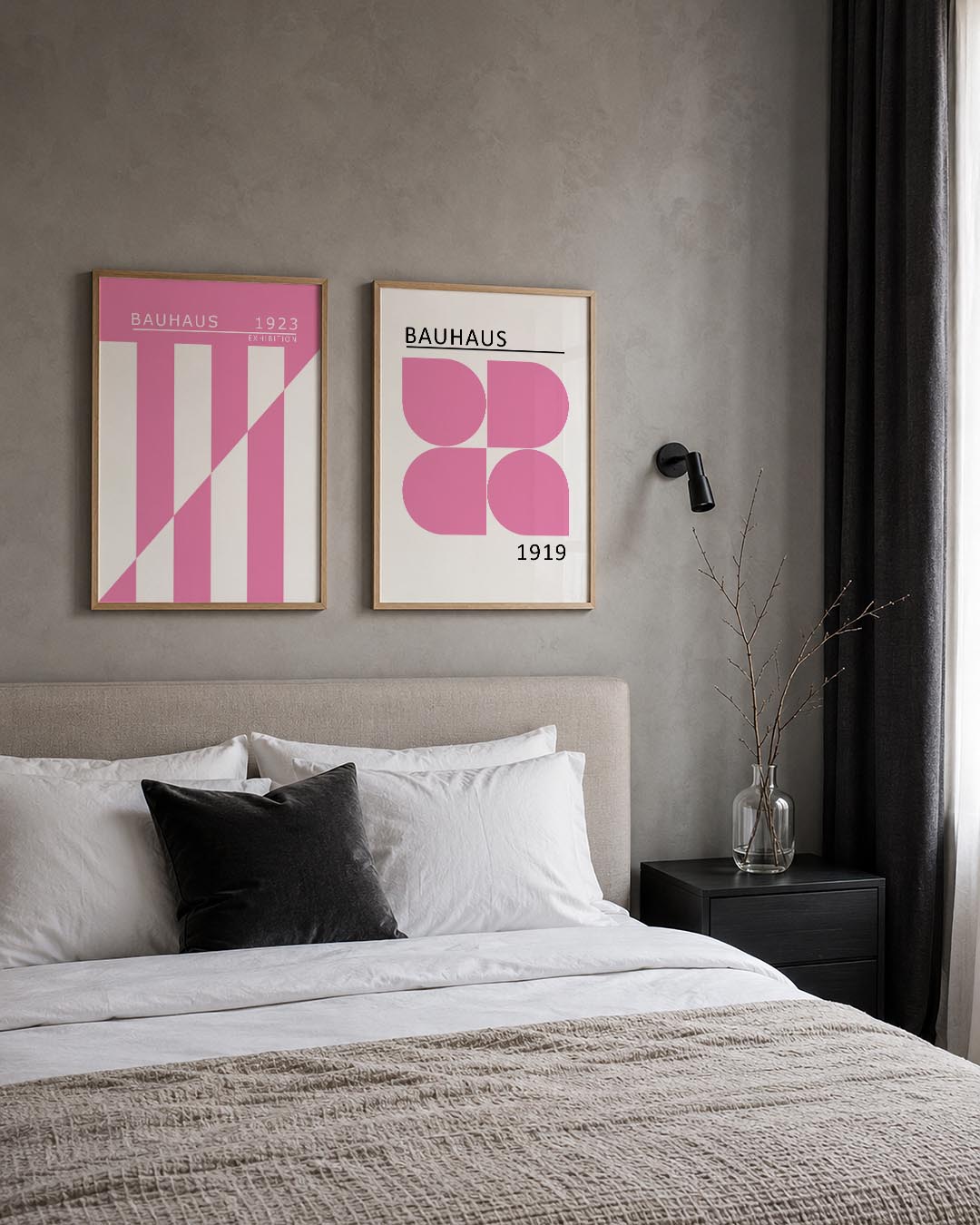 Roze lijnenspel Posterset
