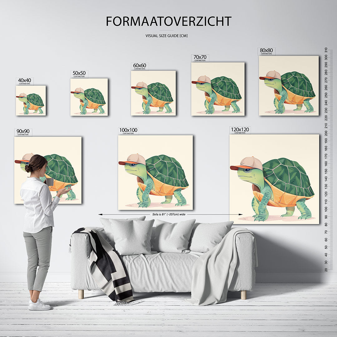 Speelse schildpad illustratie Kunstwerk