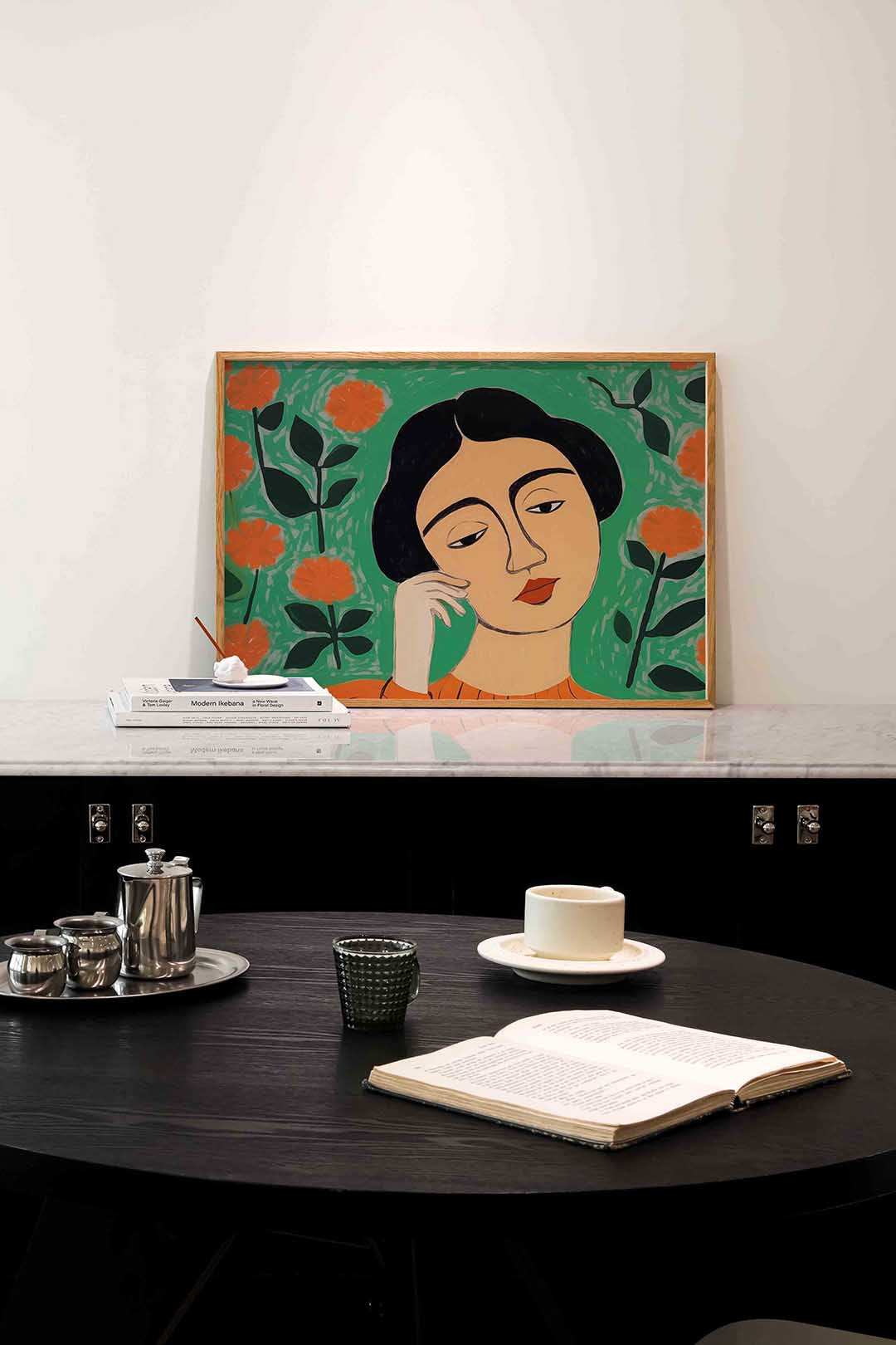 Vrouw met bloemen Poster