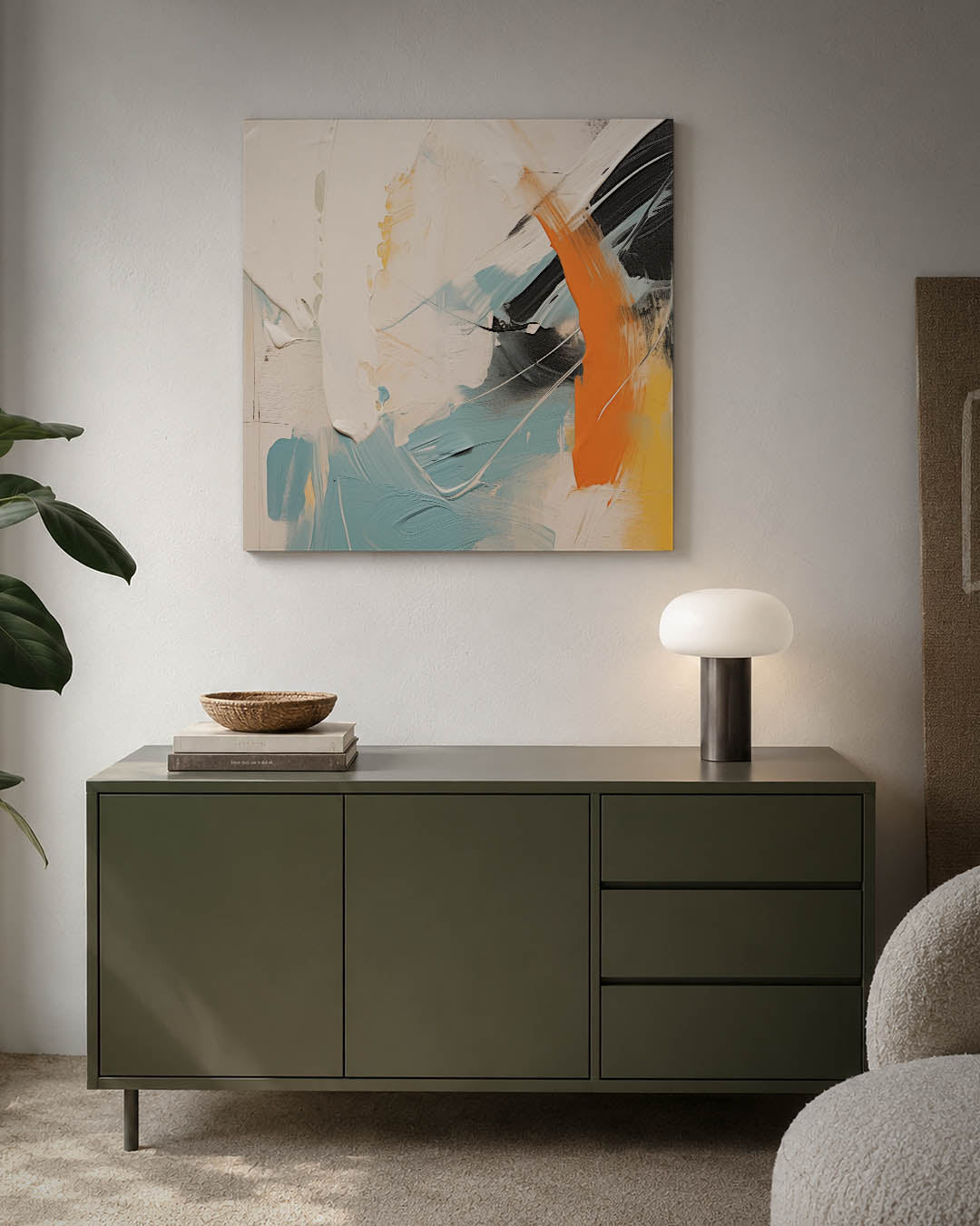 Dynamische kleurencompositie Kunstwerk