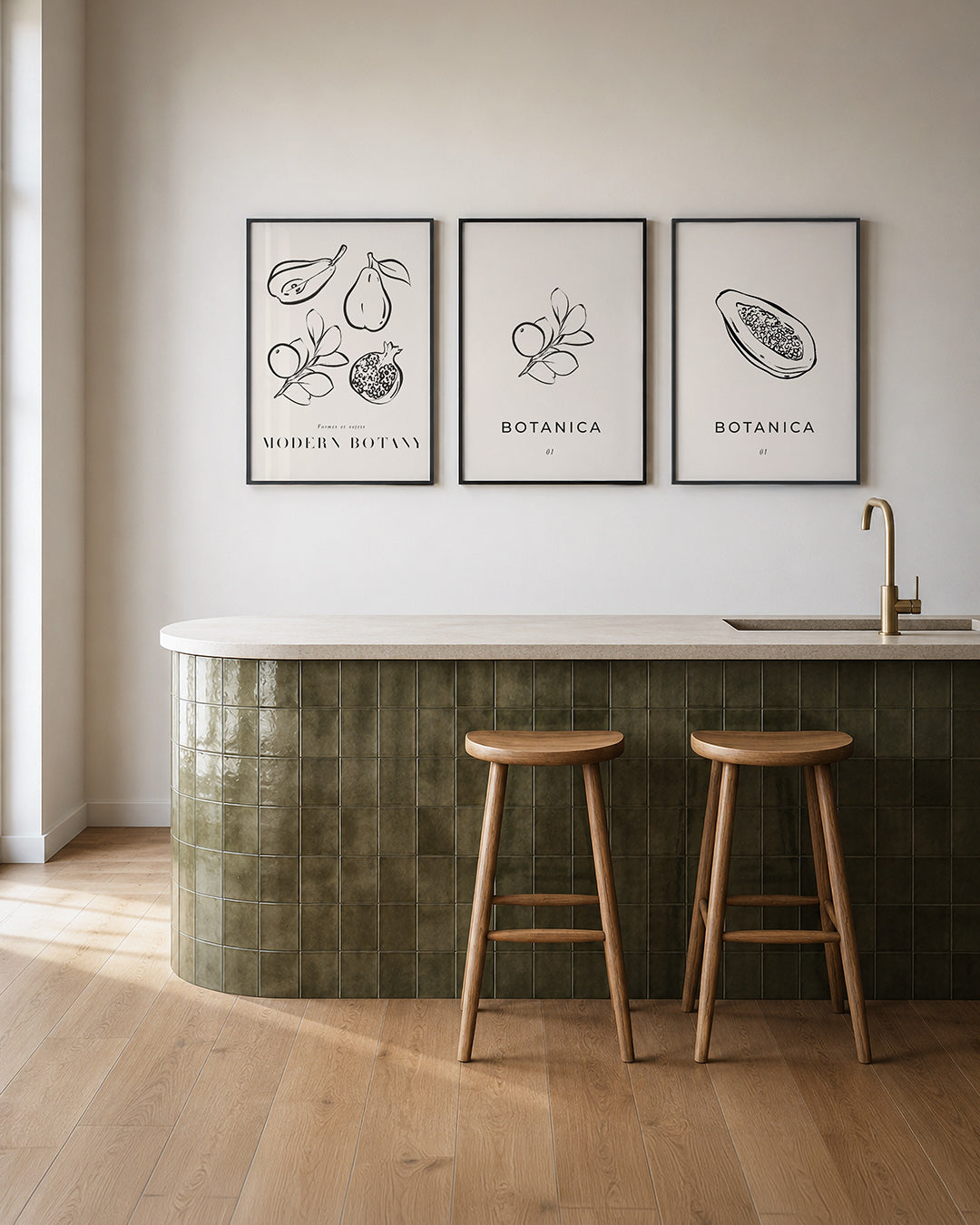 Botanische lijnenspel Posterset