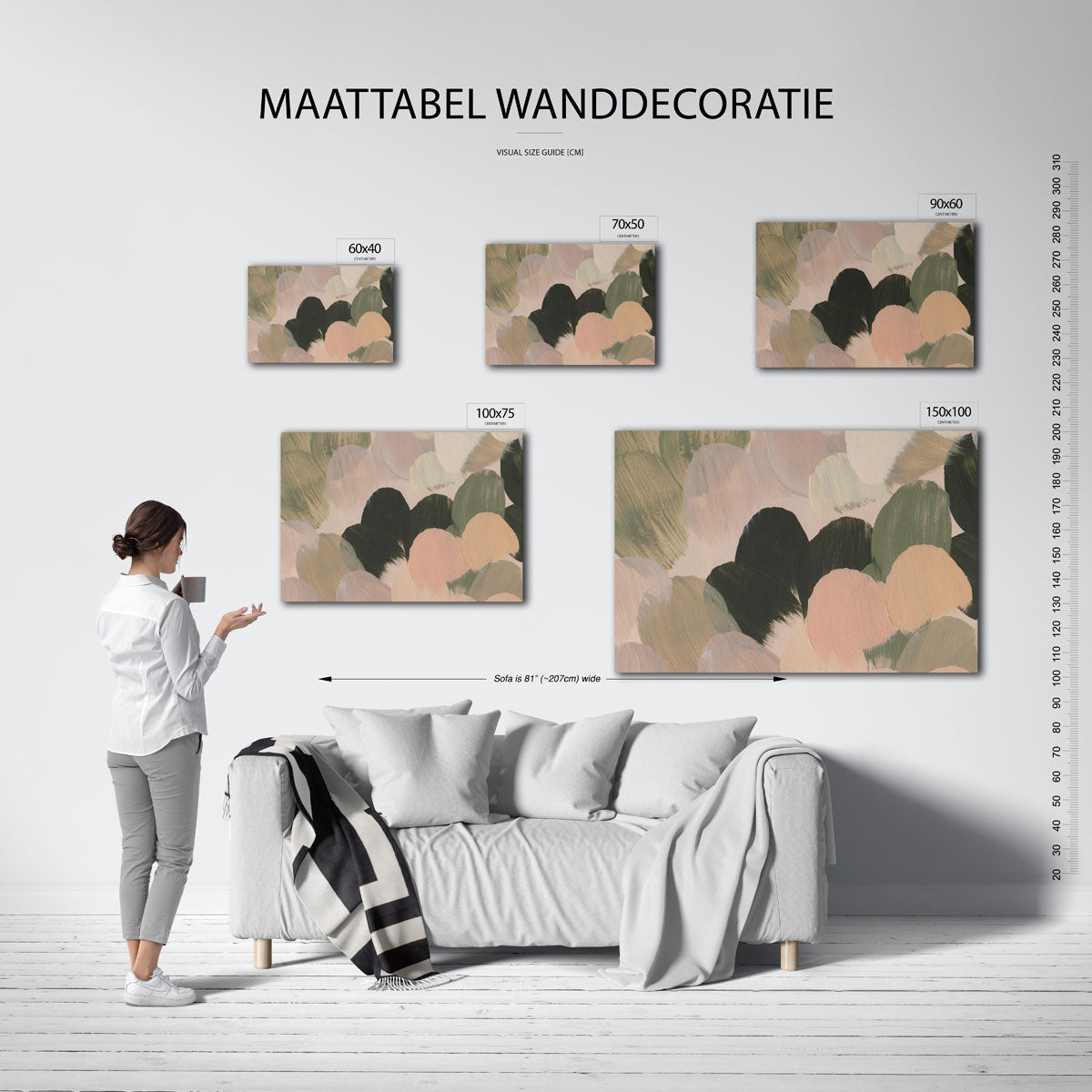 Zachte kleuren compositie Kunstwerk