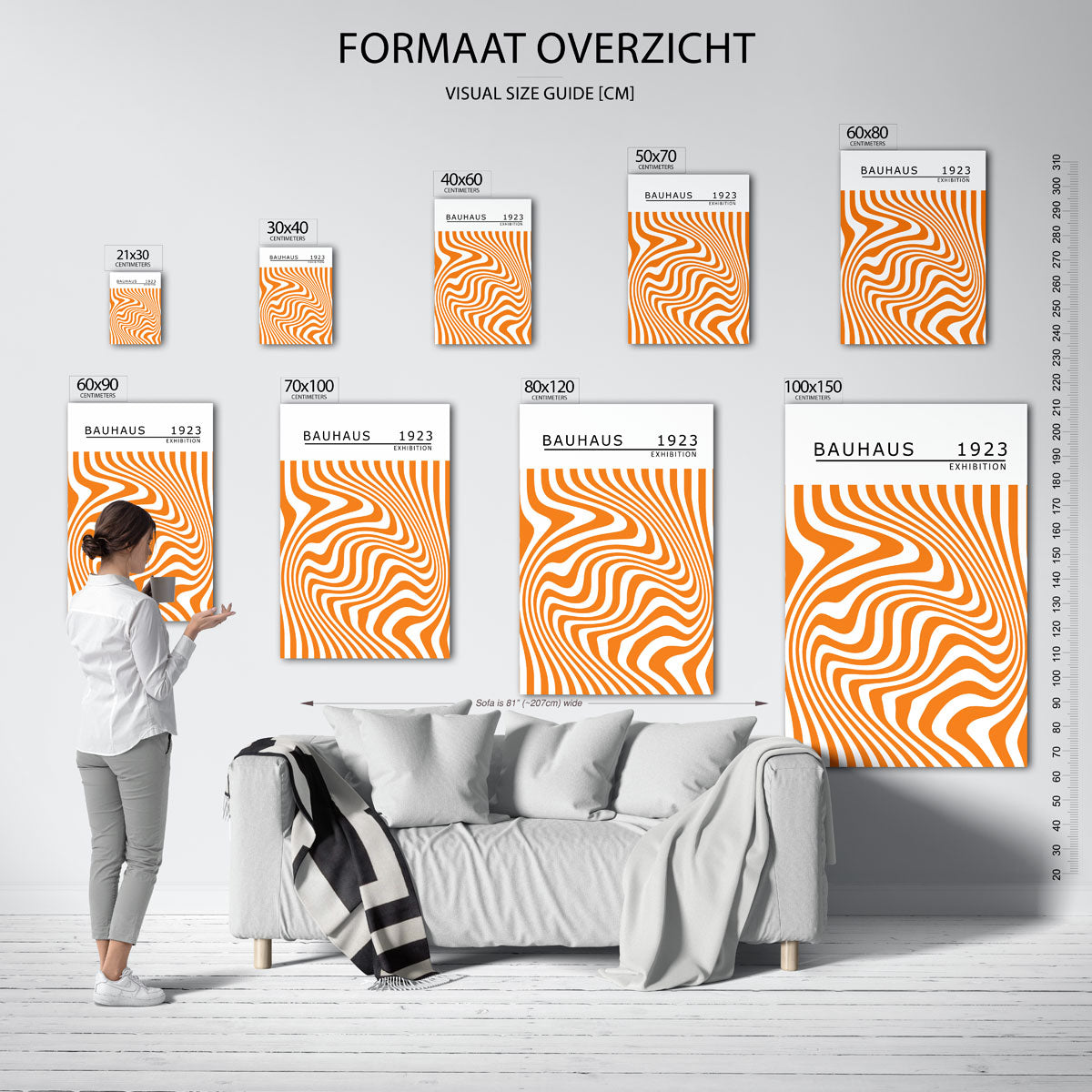 Golvende lijnpatronen Poster