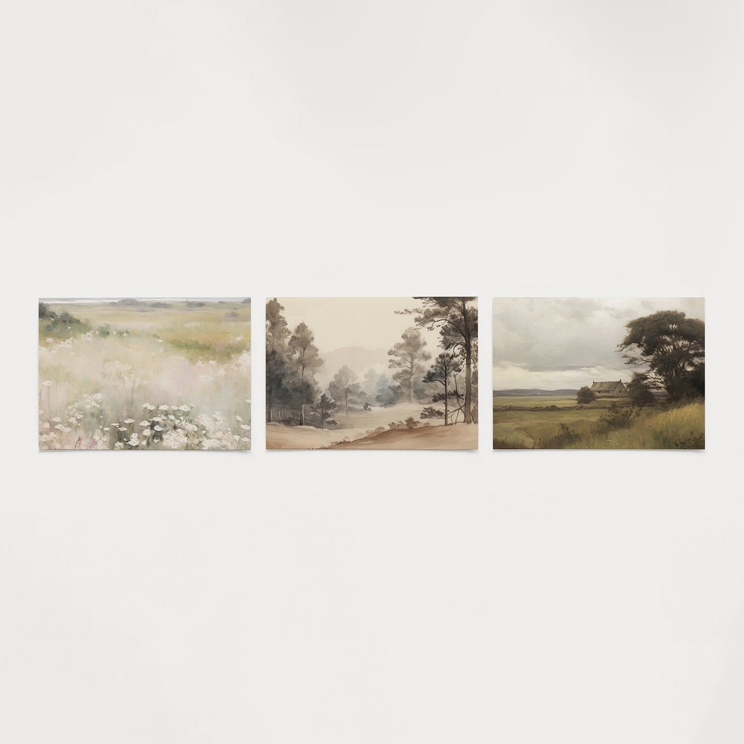 Zachte bloemenweide Posterset