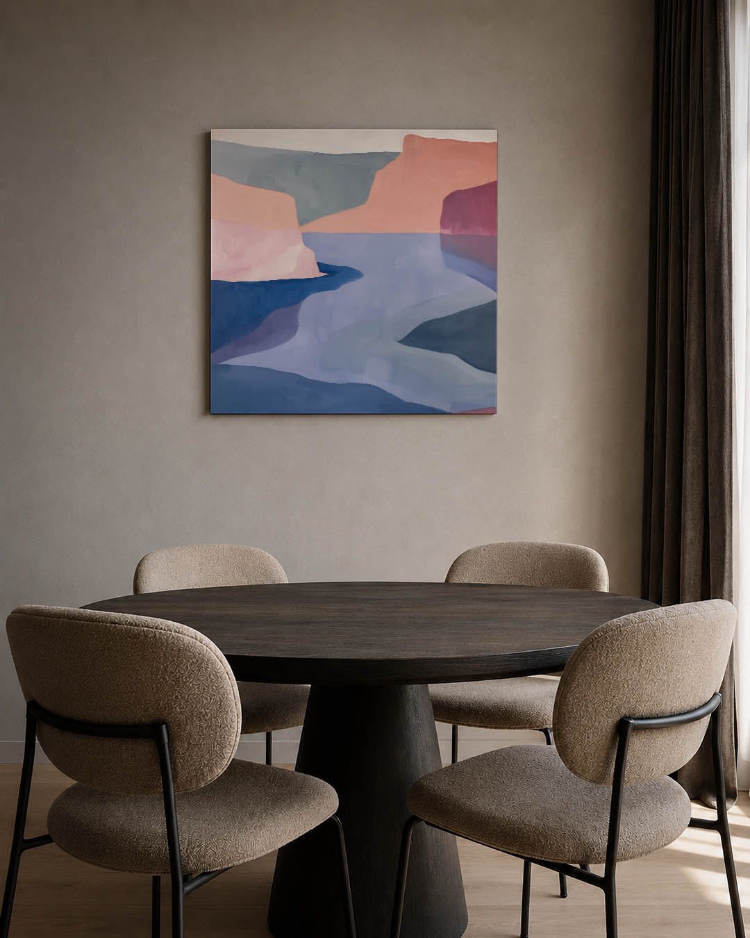 Vloeiende kleurenlandschap Kunstwerk