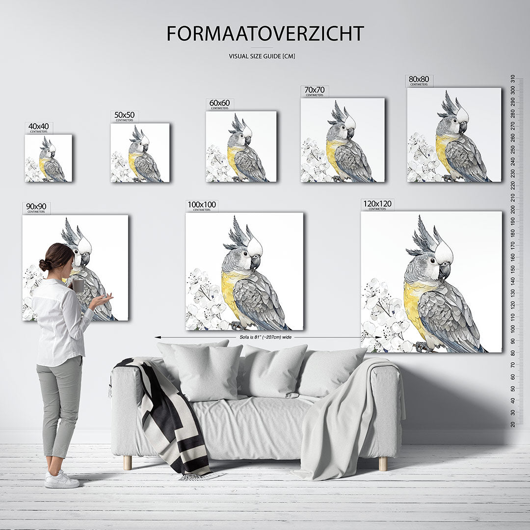 Vogels en bloemen Kunstwerk