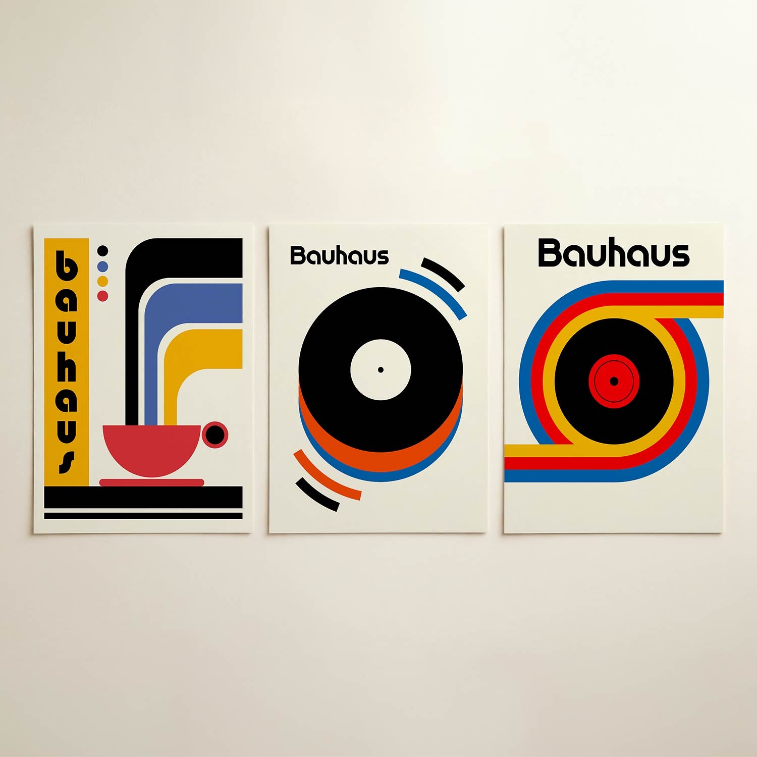 Kleurrijke lijnenspel Posterset