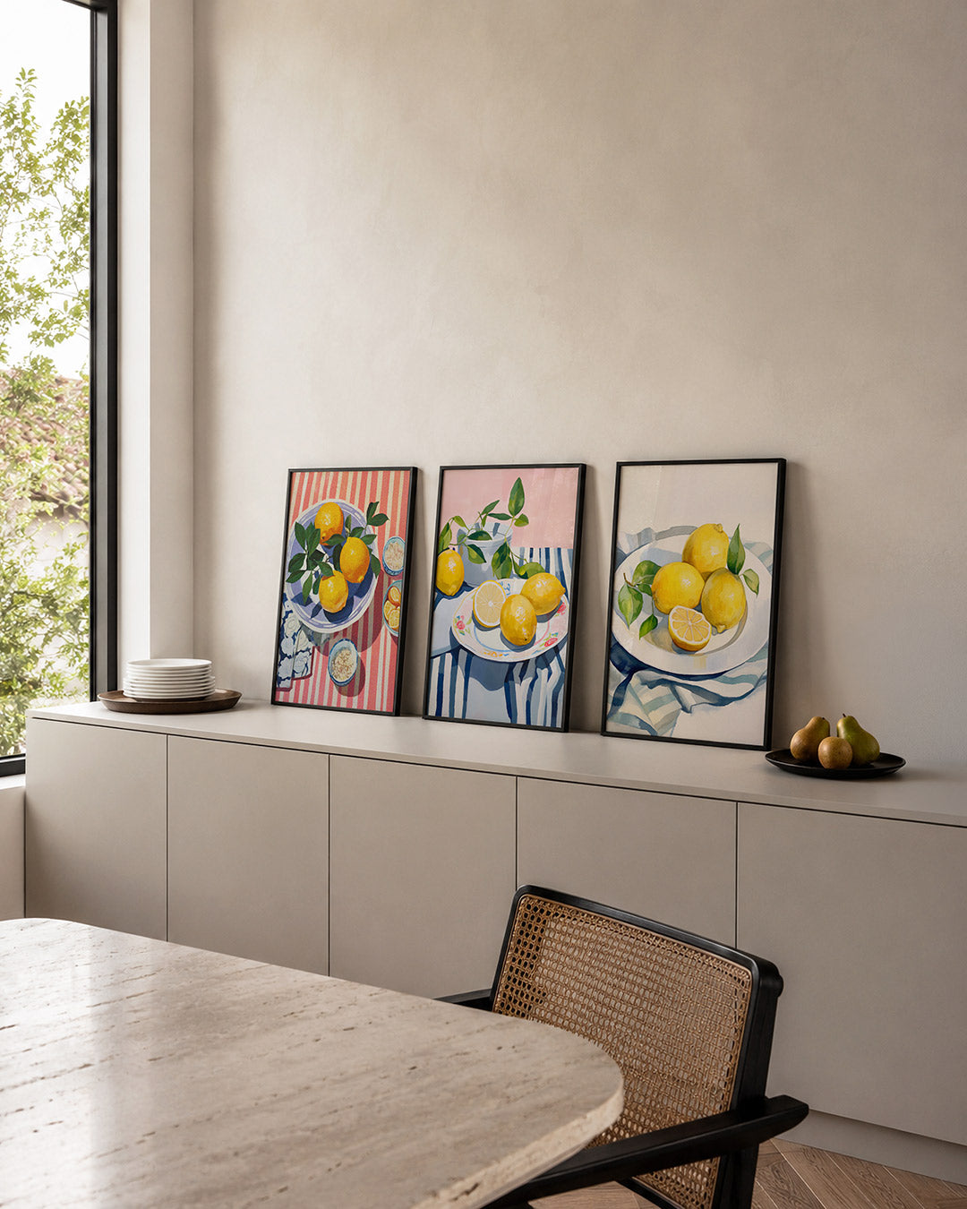 Citrus en strepen Posterset
