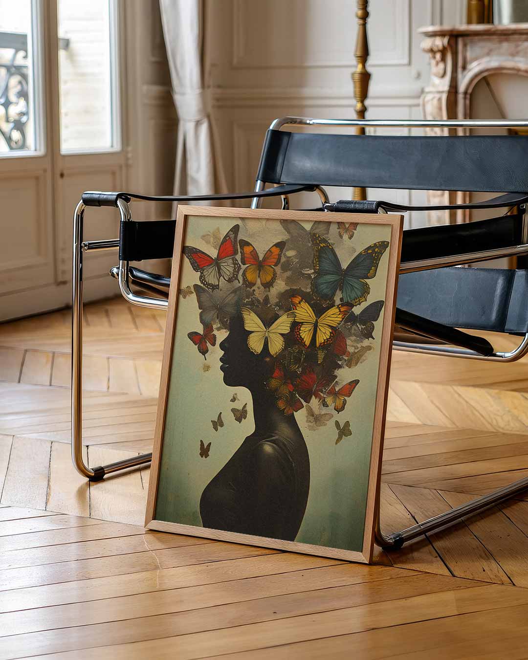 Vlinder Silhouet Poster-WallArtistic