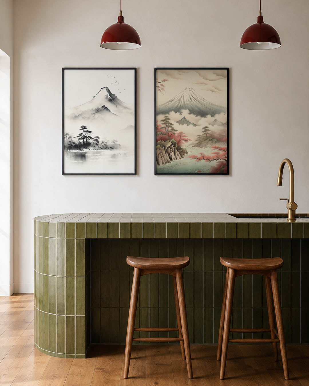 Mistige berglandschap Posterset