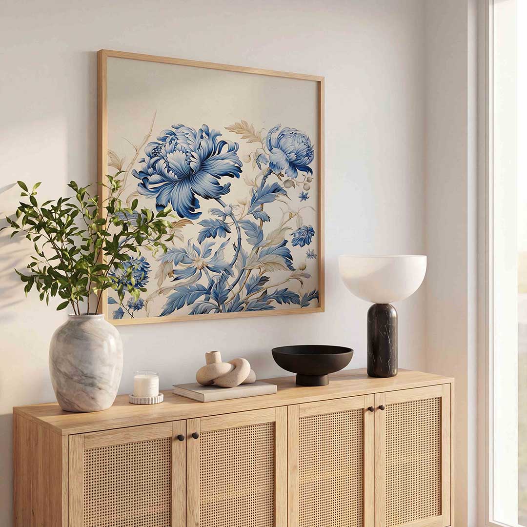 Blauwe bloemen Poster