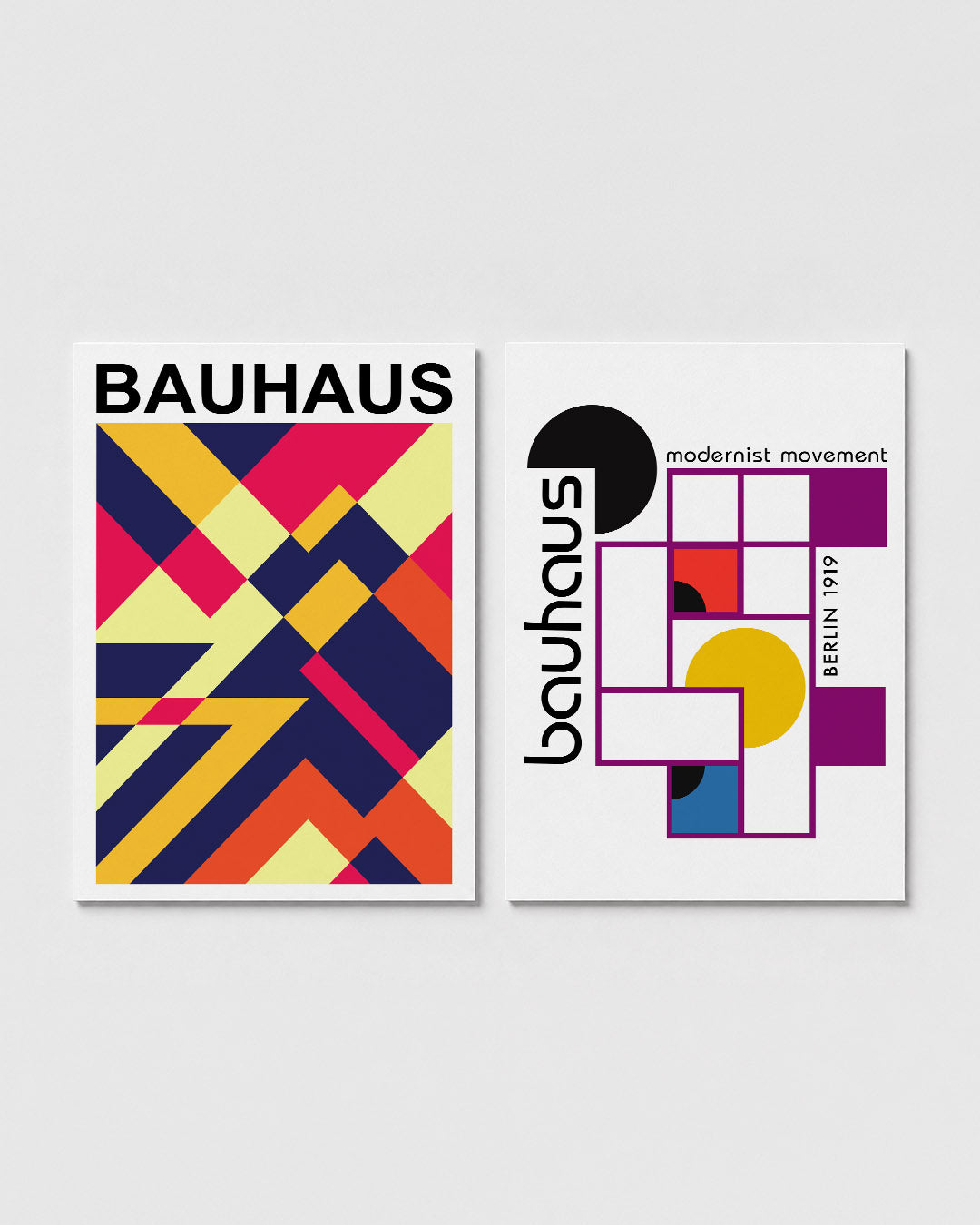 Kleurrijke vlakverdeling Posterset