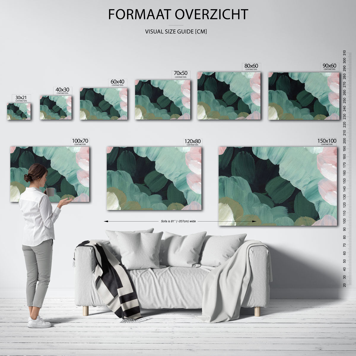 Abstracte groene vormen Poster
