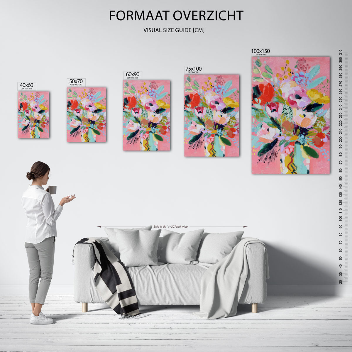 Kleurrijk bloemstuk Kunstwerk