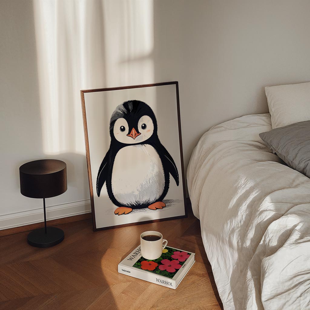 Schattige Pinguïn Illustratie Poster-WallArtistic