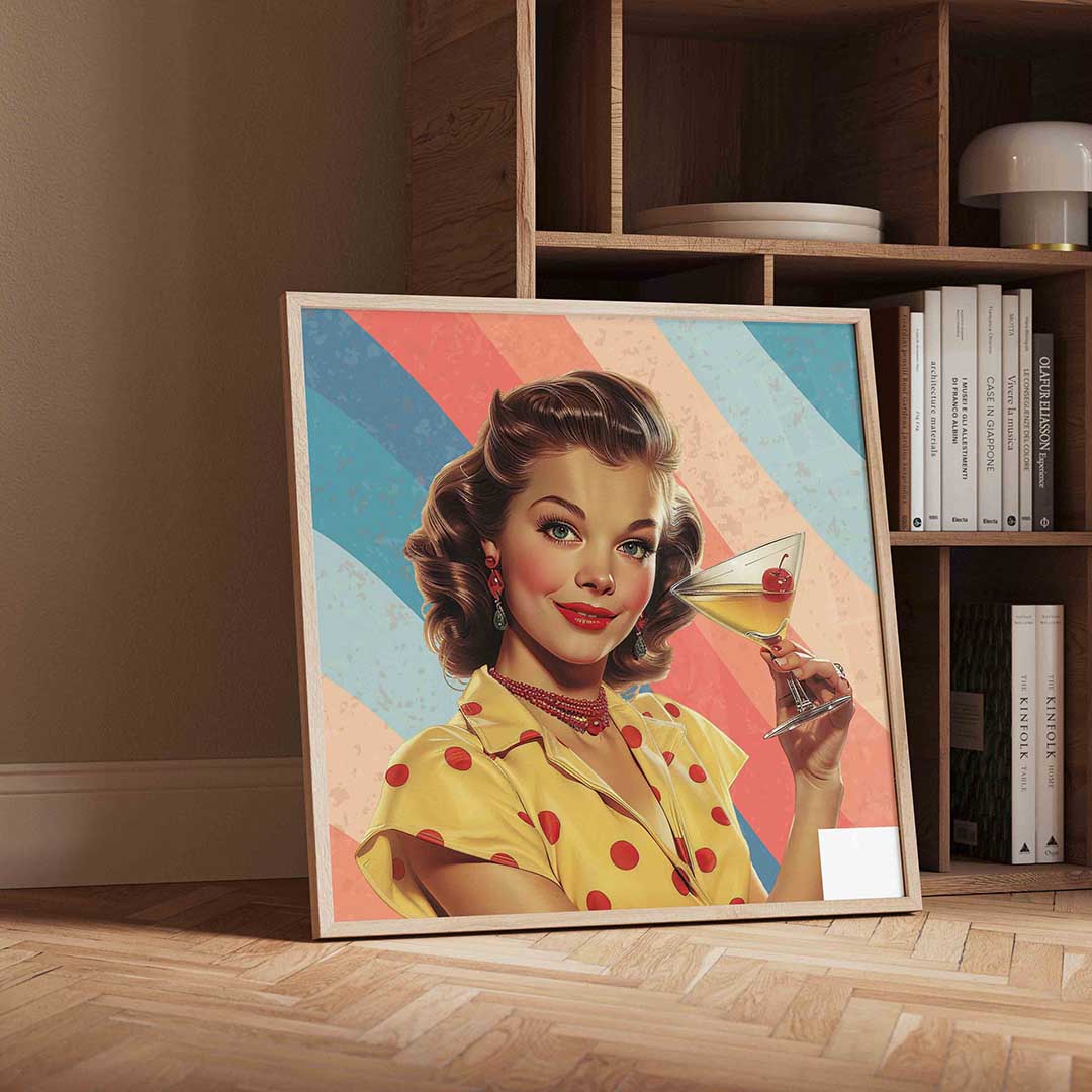 Vrouw met cocktail Poster